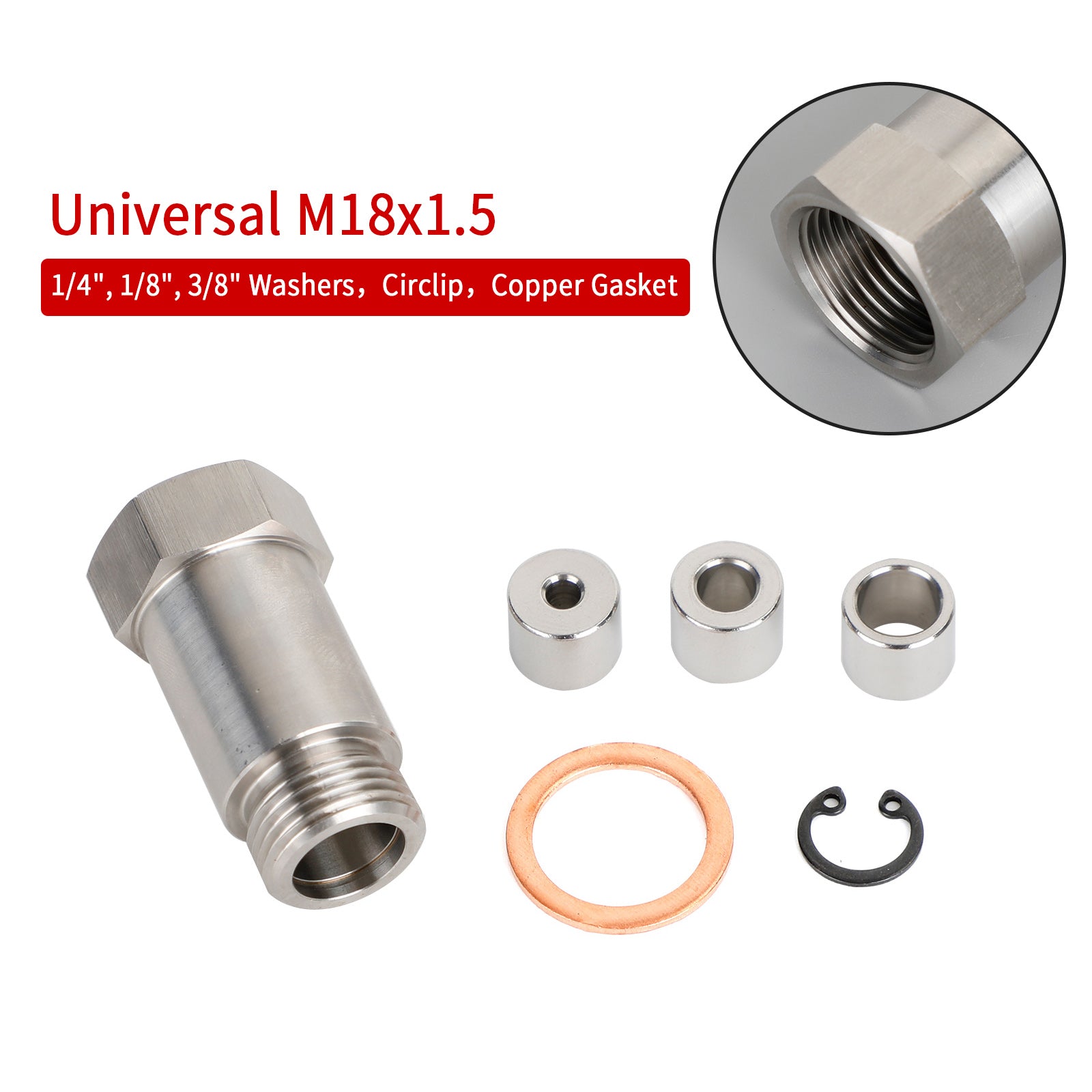 M18 X 1.5 O2 Oxygen Sensor Extension Extender Adapter Spacer 45MM Kit Generic