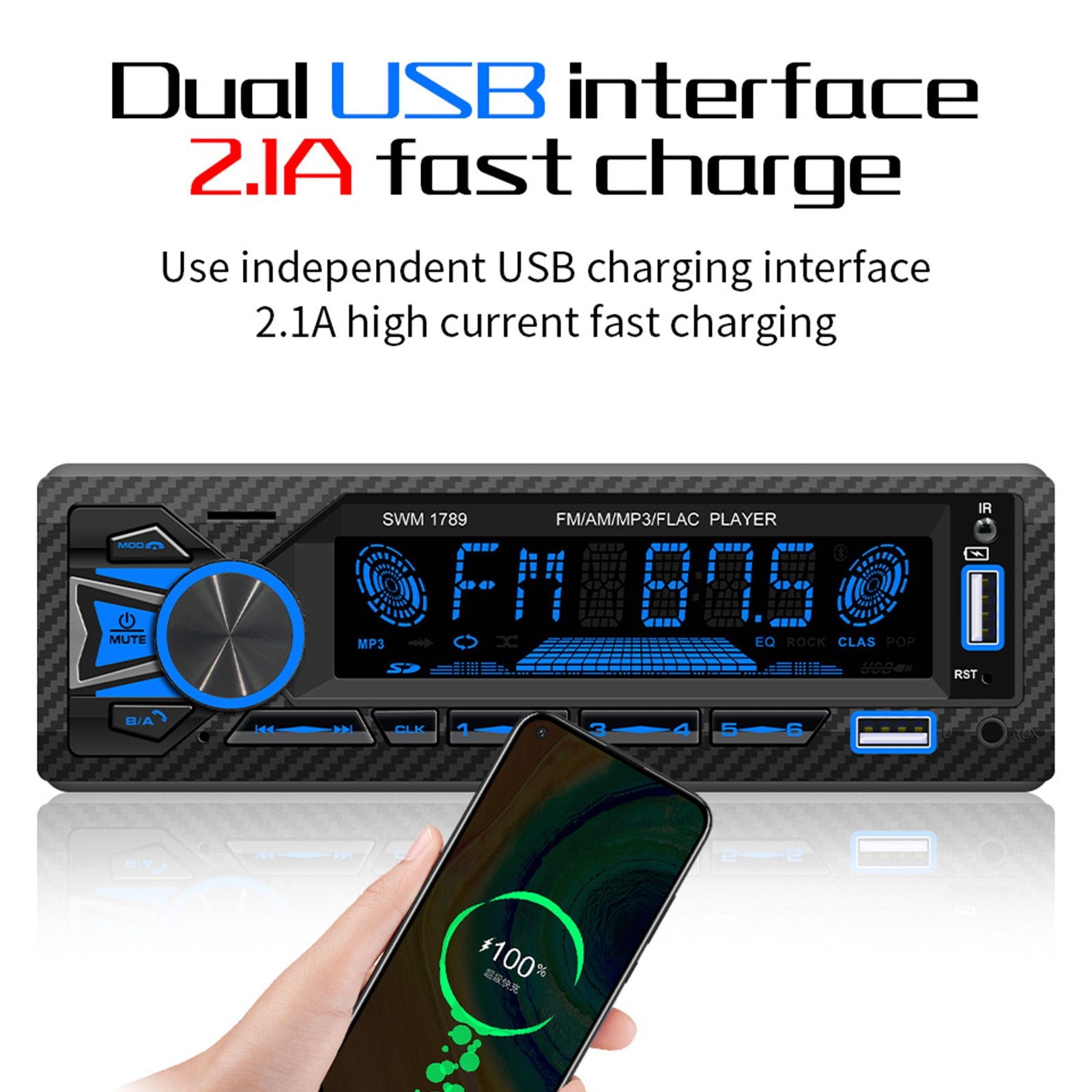 AI Voice Control Bluetooth Stereo Radio FM Car MP3 Player Card U Disk Car Radio