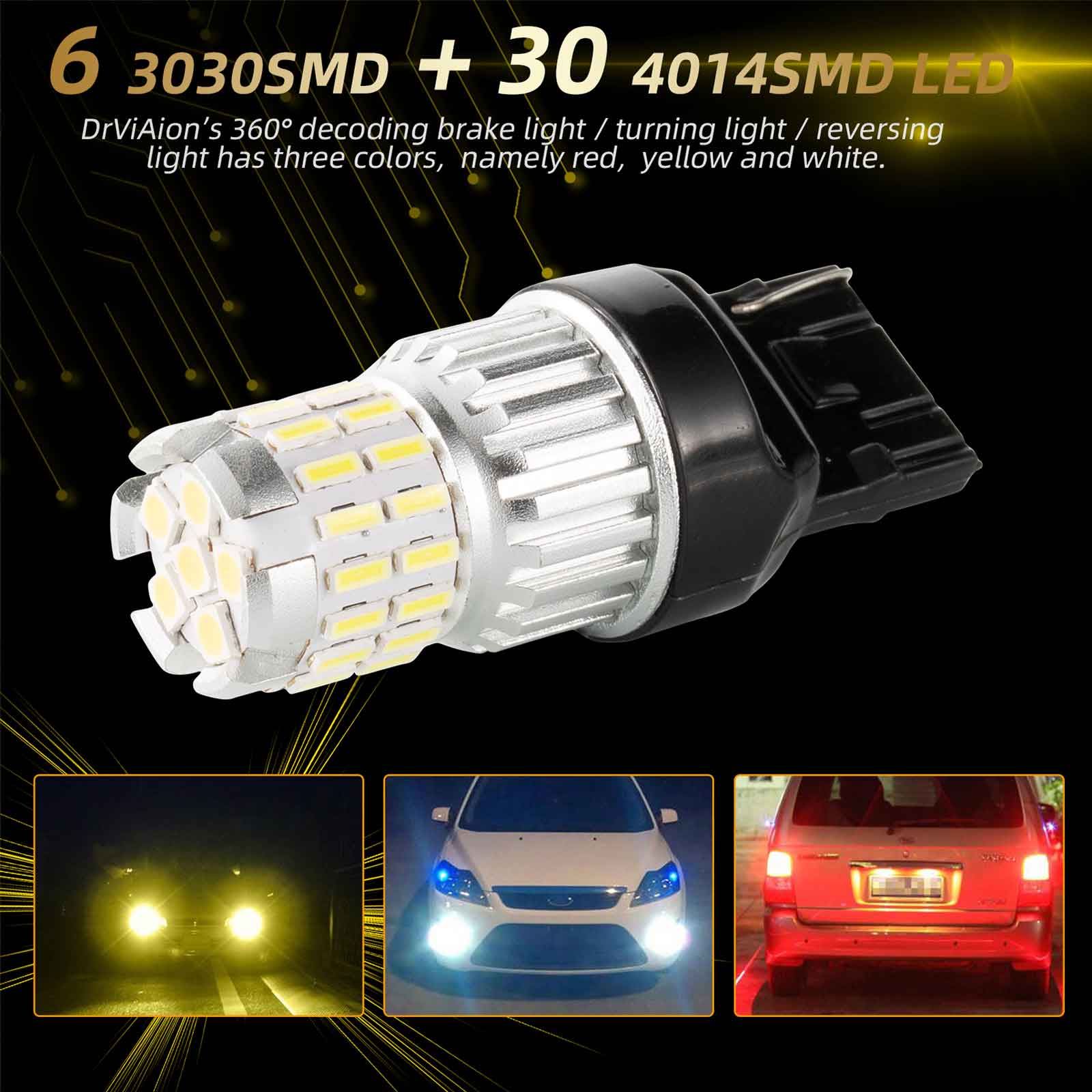 2x 1200LM Canbus LED Bulb LED Daytime Running Light Lamp White Generic