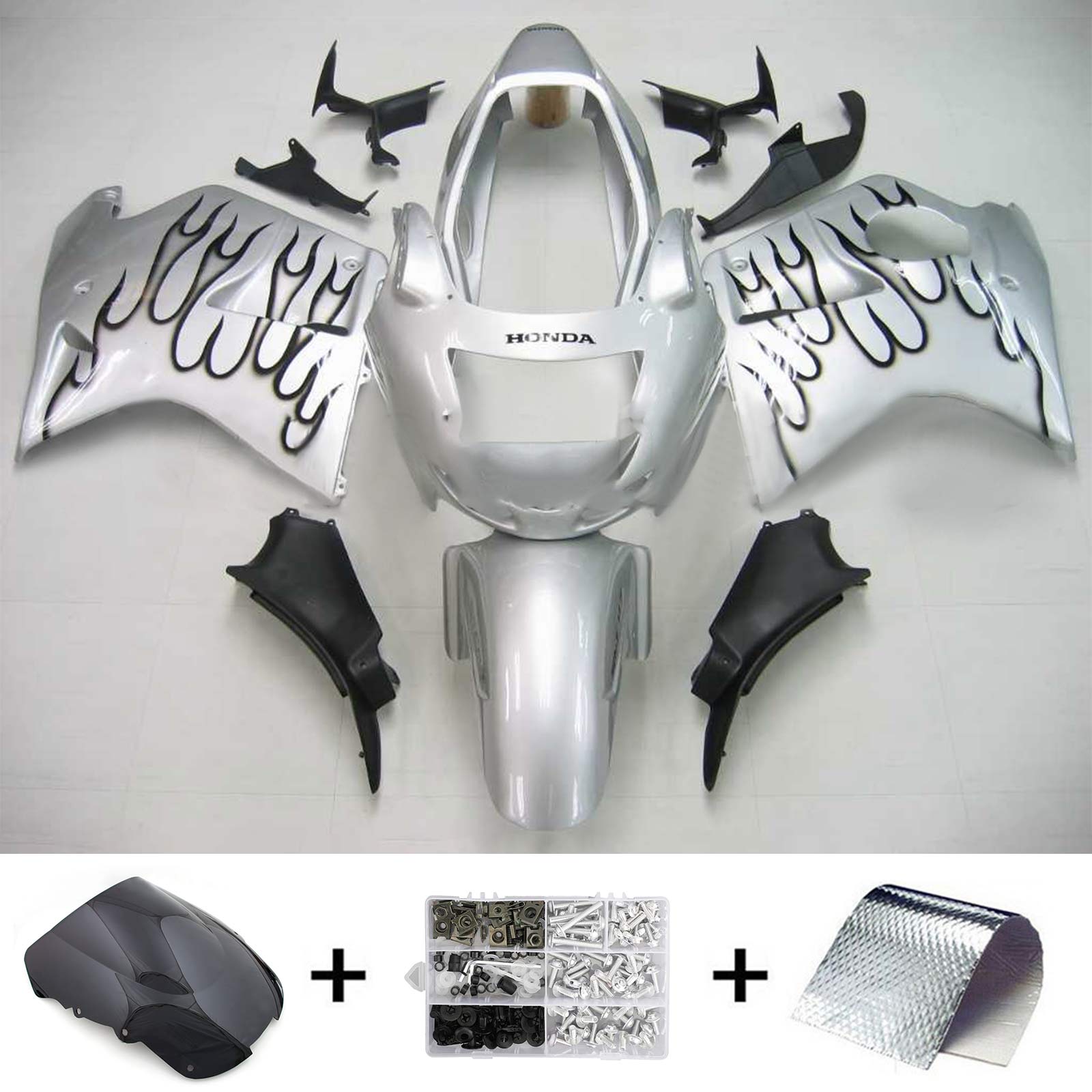 1996-2007 Honda CBR1100XX SuperBlackBird Amotopart Injection Fairing Kit Bodywork ABS #106