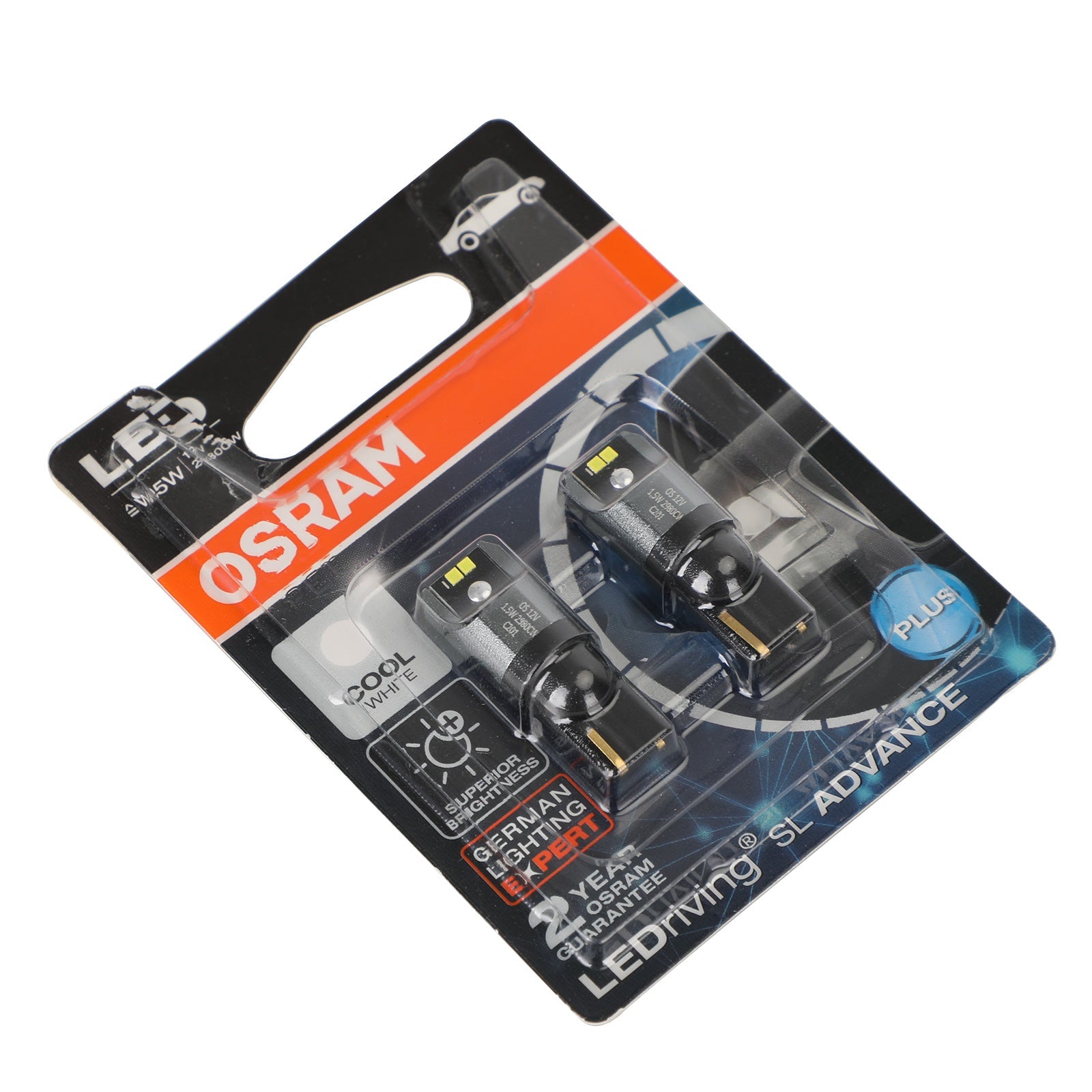 2x For OSRAM 2980CW Car Auxiliary Bulbs LED W5W 12V1.5W W2.1x9.5d Generic