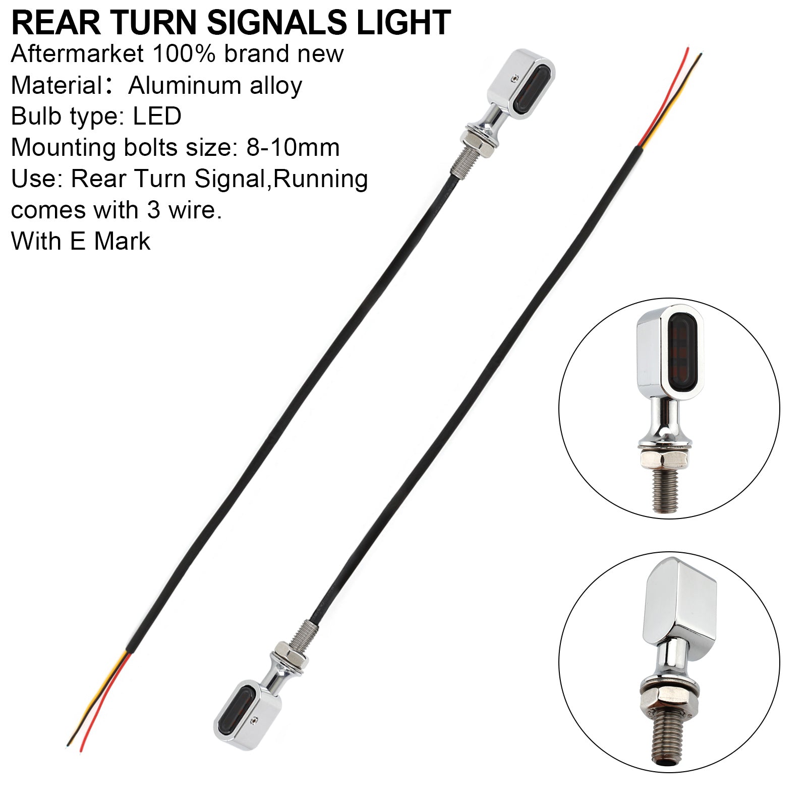 LED Rear Mini Turn Signal Indicator For Sportster Touring Dyna Softail