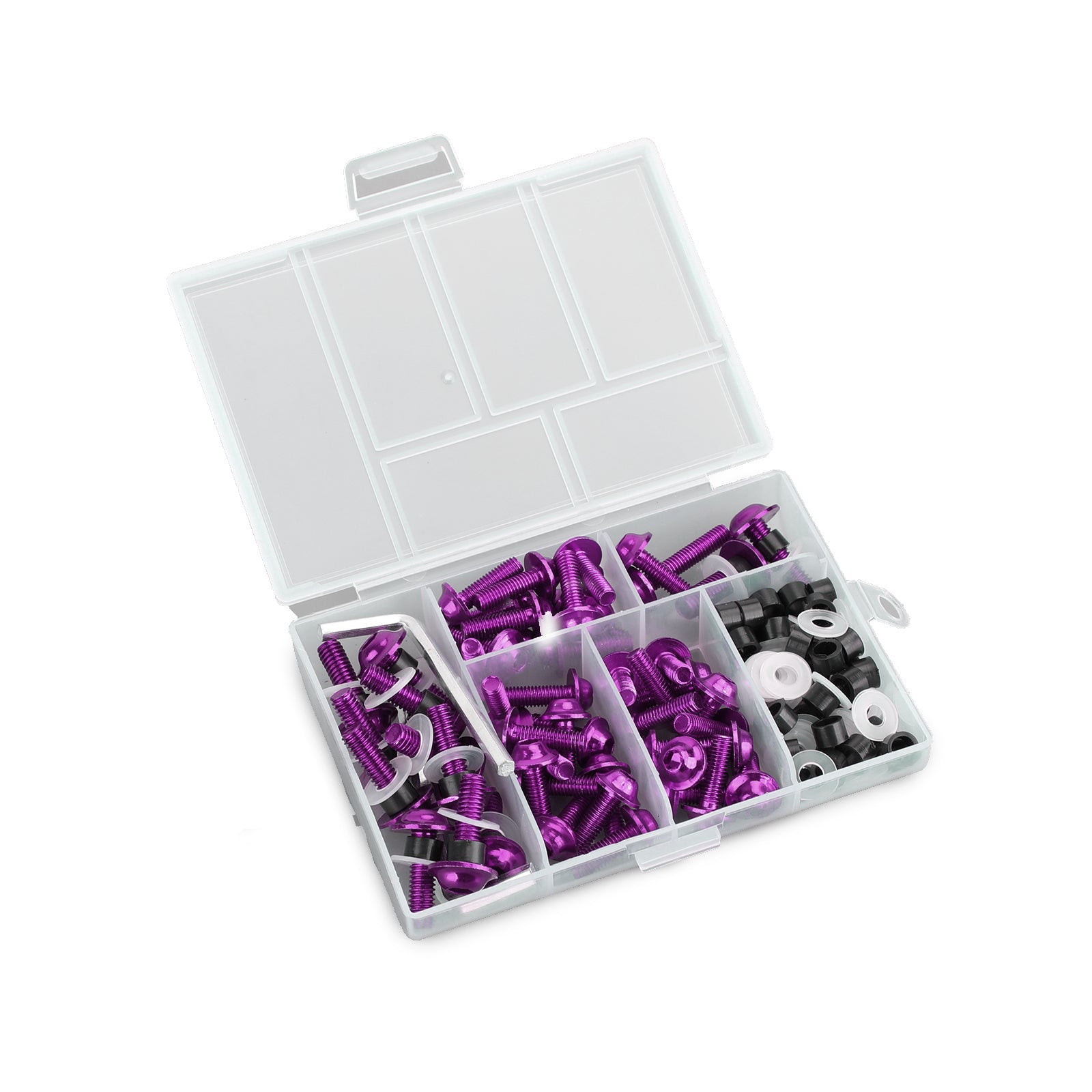 Kit de boulons de carénage pour pare-brise de moto, 158x, Clip de fixation, vis violet