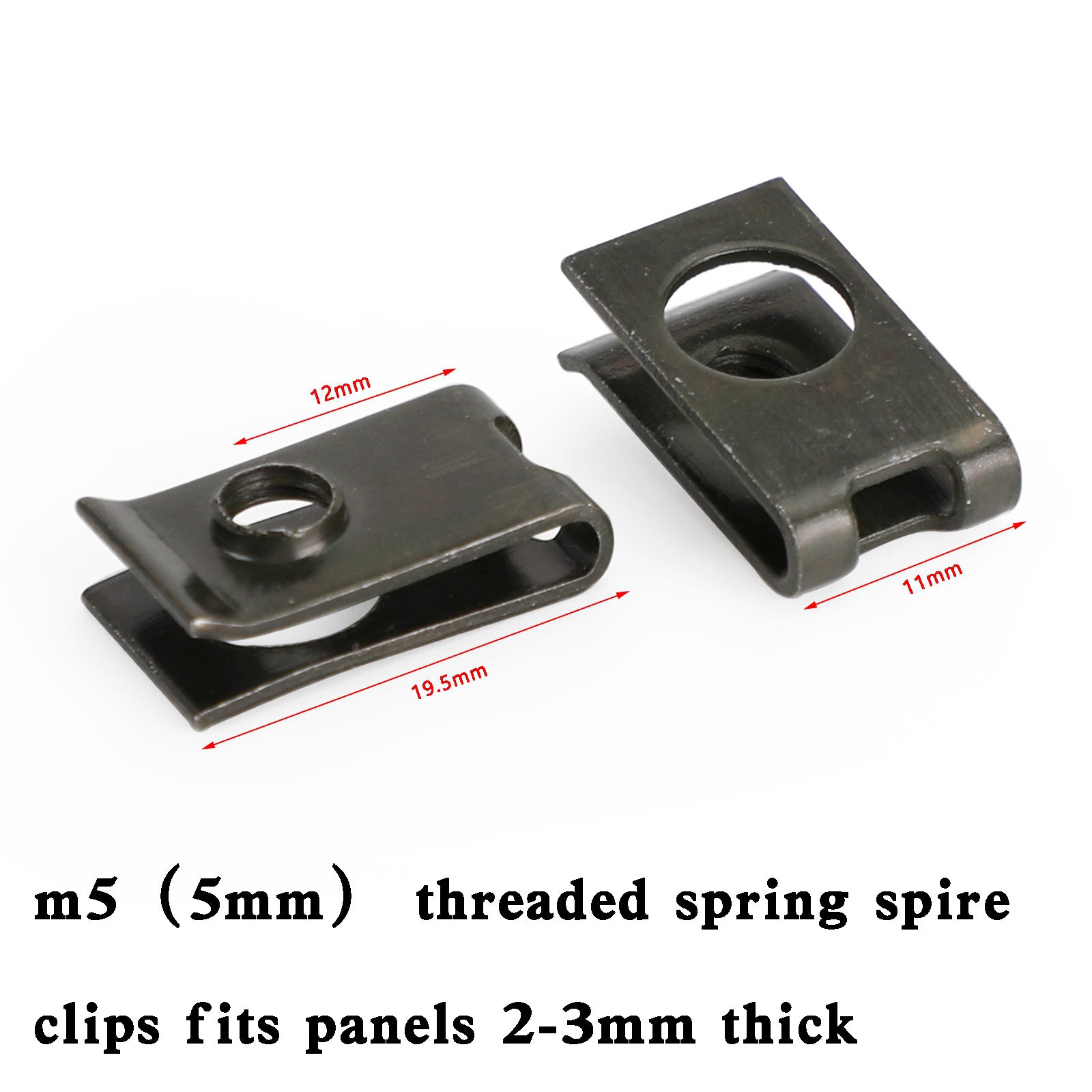 10/20/50 PIÈCES Petit M5 5mm Moto Carénage Ressort Clips Vitesse Spire Écrous Clip U Écrou Générique