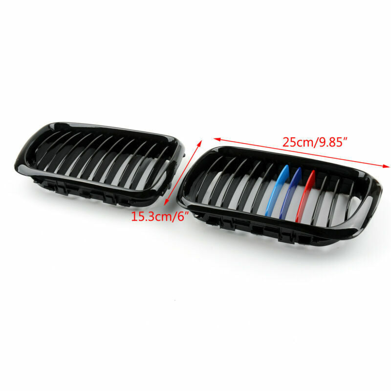 1997-1999 BMW E36 M3 Front Kidney Grill Mesh Grille Gloss Black/Matt Black Generic