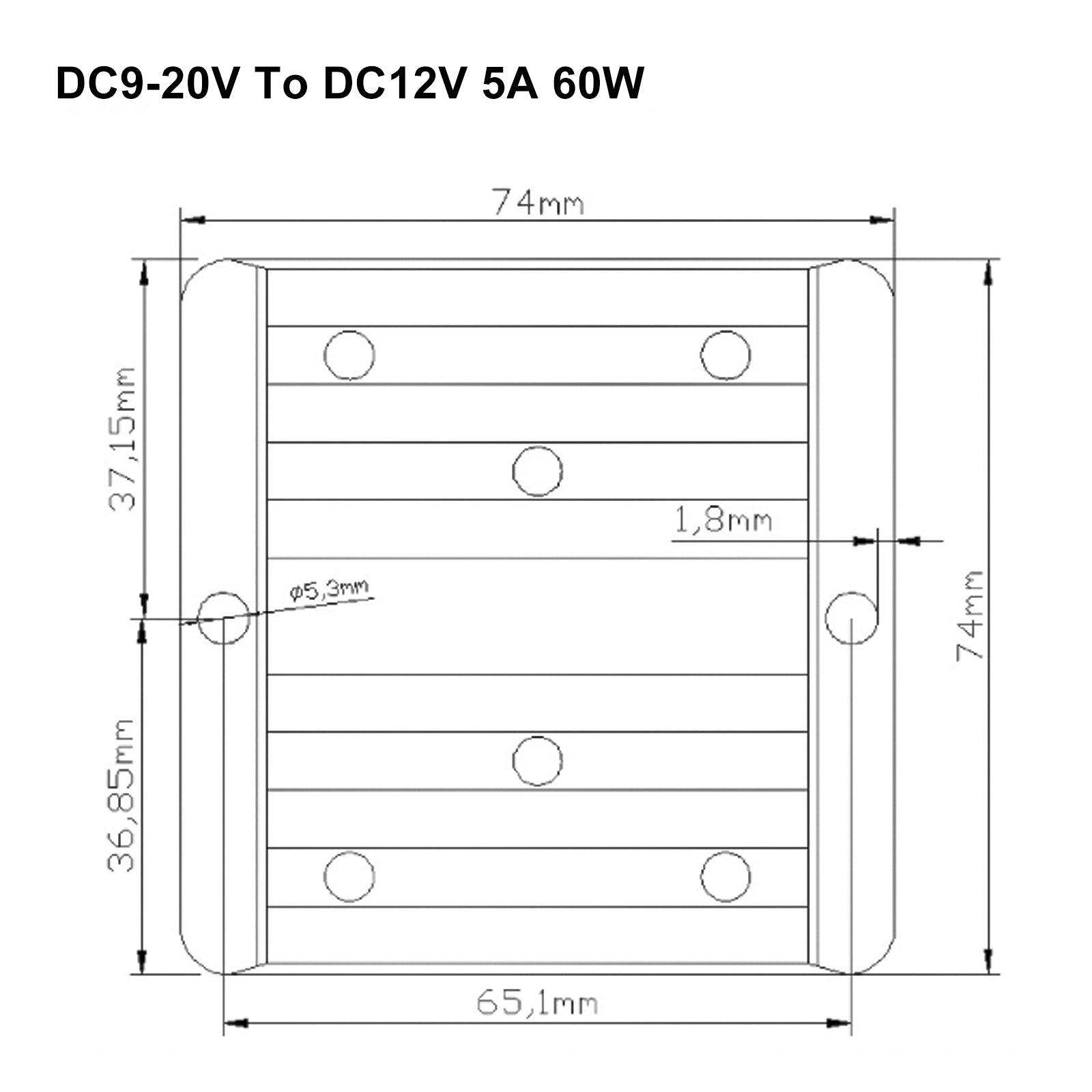 DC 9V-20V Converter To DC 12V 5A Boost Buck Power Module Voltage Regulator