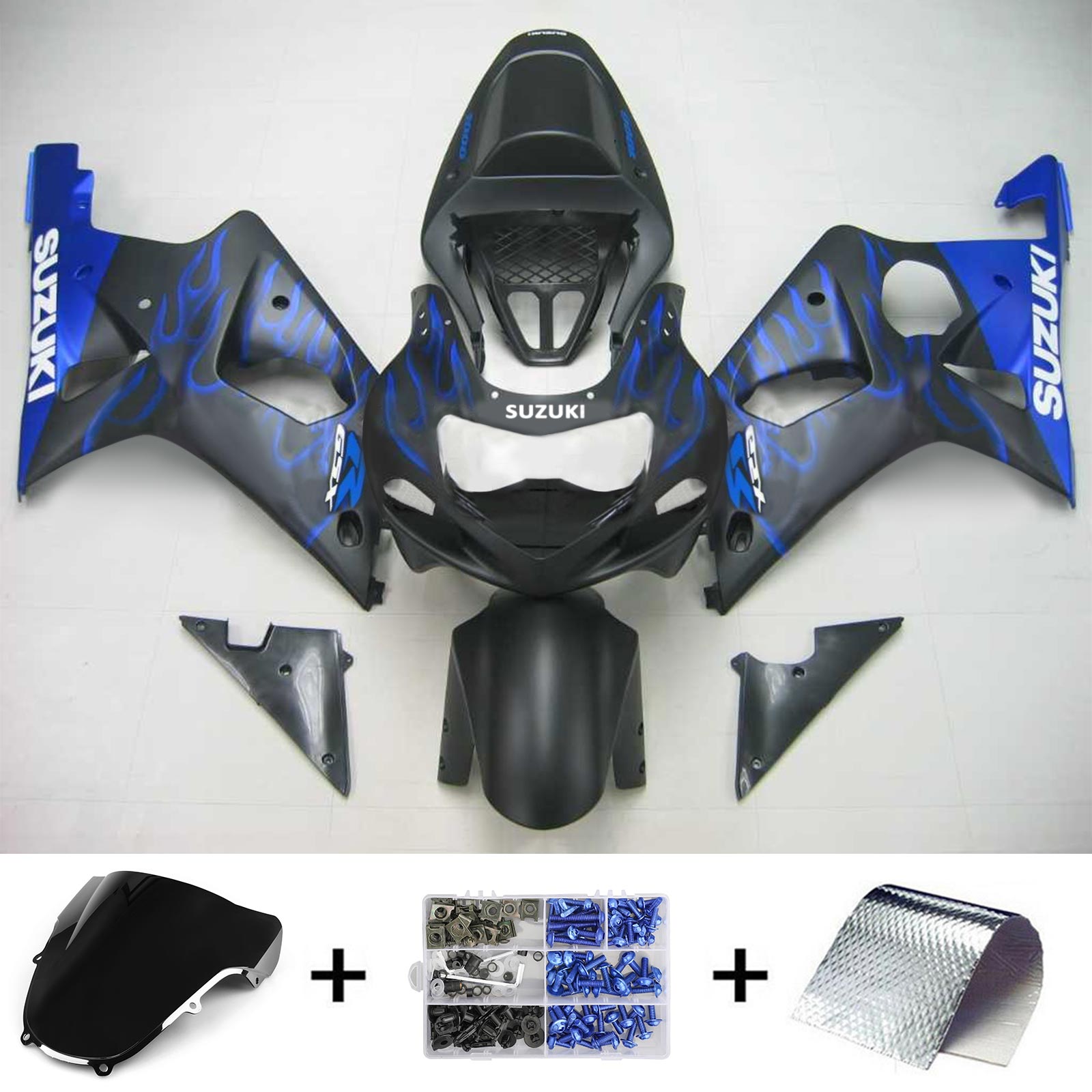 2000-2002 Suzuki GSXR1000 K1 K2 Amotopart Kit de carenado de inyección Carrocería Plástico ABS # 113