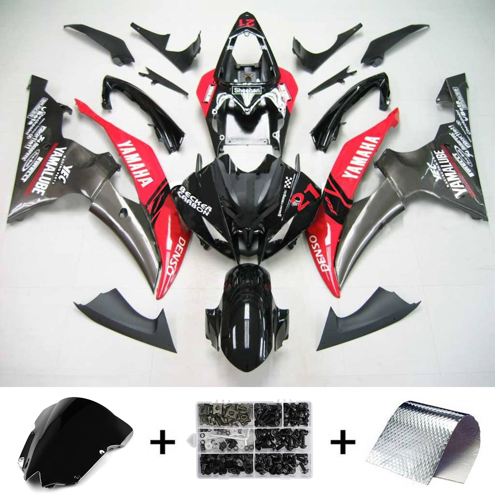 2008-2016 Yamaha YZF 600 R6 Amotopart Injection Fairing Kit Bodywork Plastic ABS #138