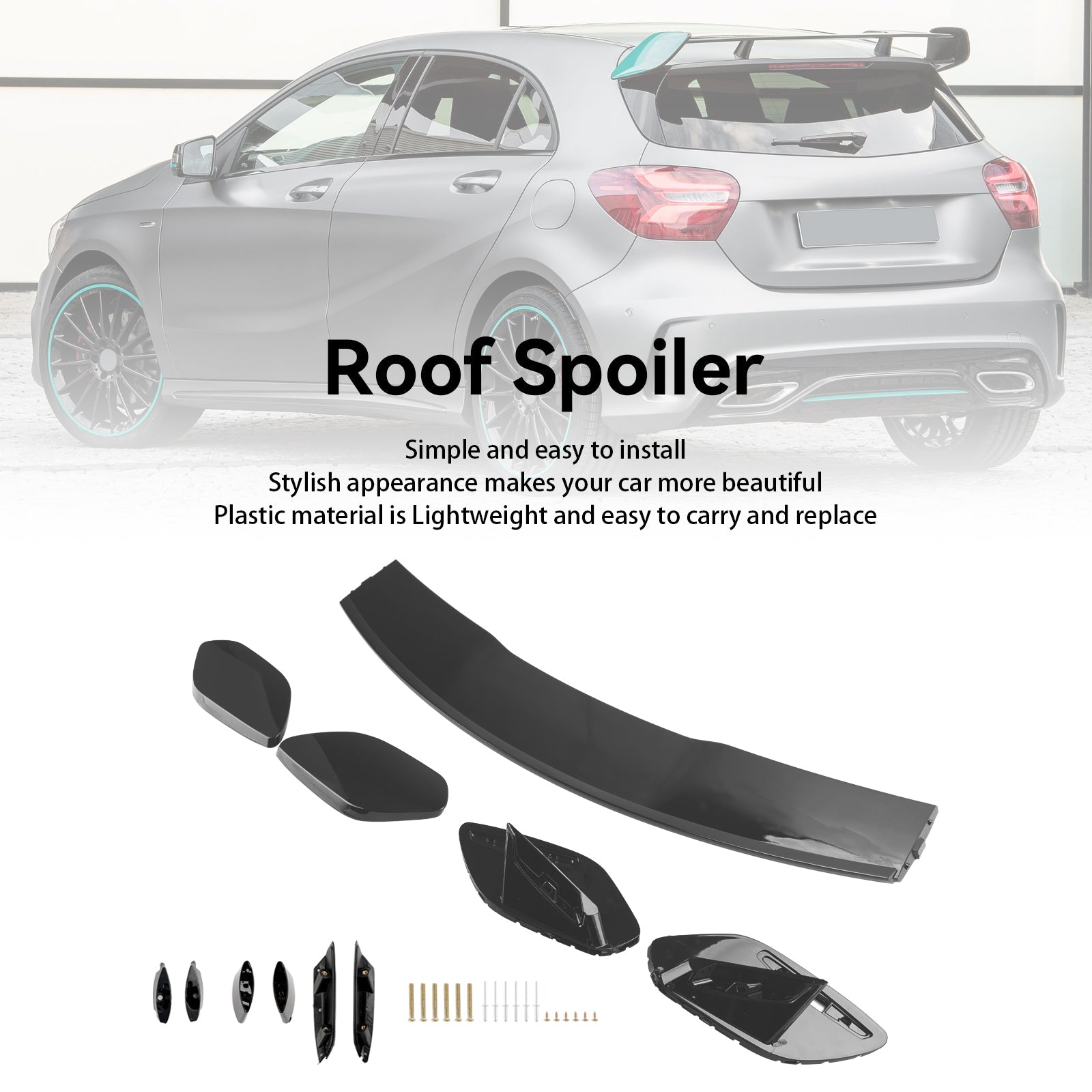 2019+ A Class W177 A35 A45 A180 A200 A220 A260 Mercedes Benz Gloss Black AMG Style Rear Boot Spoiler Roof