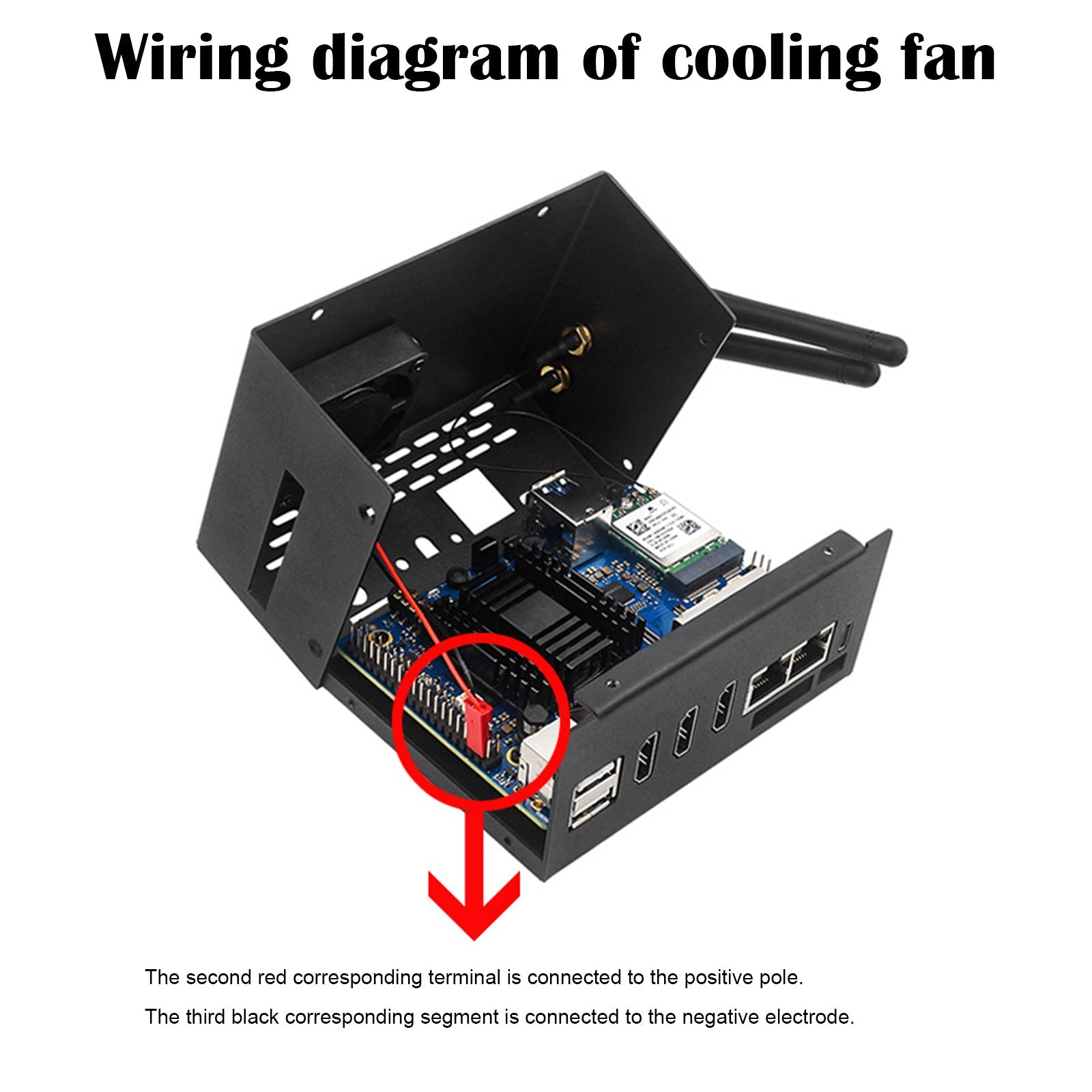 Geschikt voor Orange pi 5 Plus metalen koelbehuizing met ventilator en externe antenne WIFI