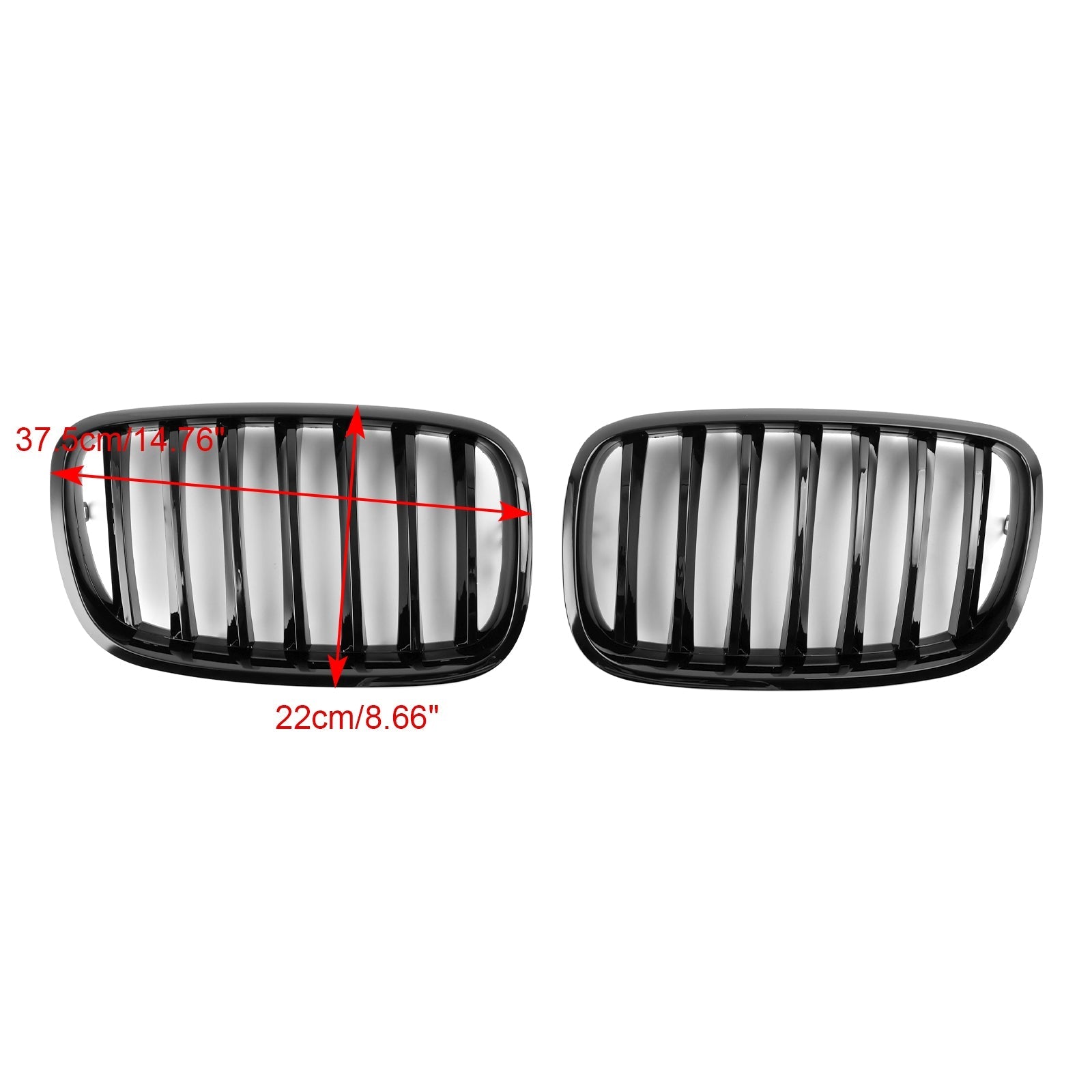 2007-2013 BMW X5 E70 / 2009-2013 X5 M (E70) Voorbumper Niergrille Grill Glanzend Zwart