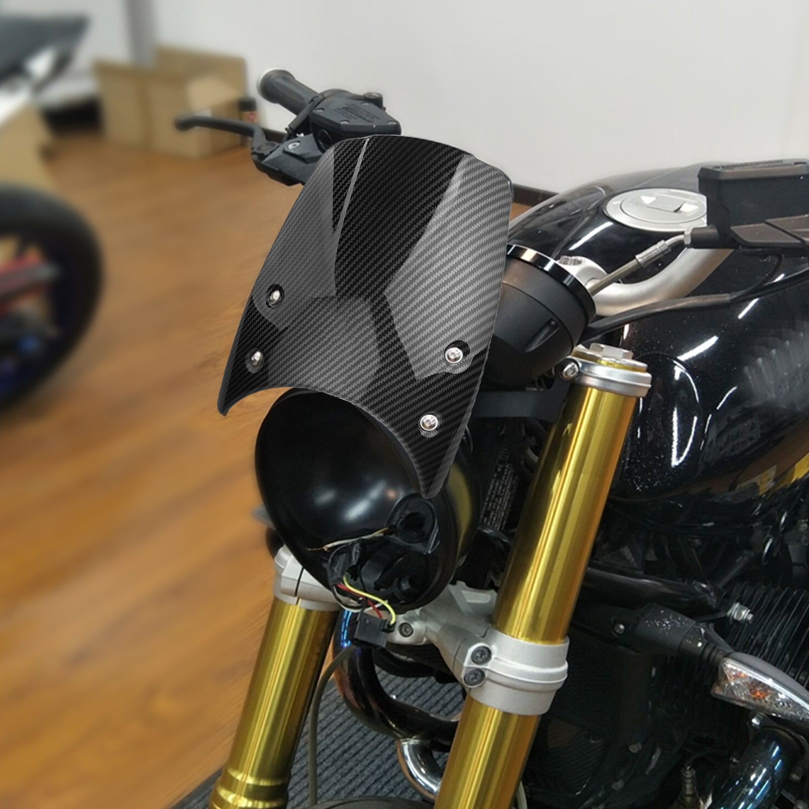 Voorruit voorruit koplampkuip voor BMW R Nine T 14-17 Carbon Generiek