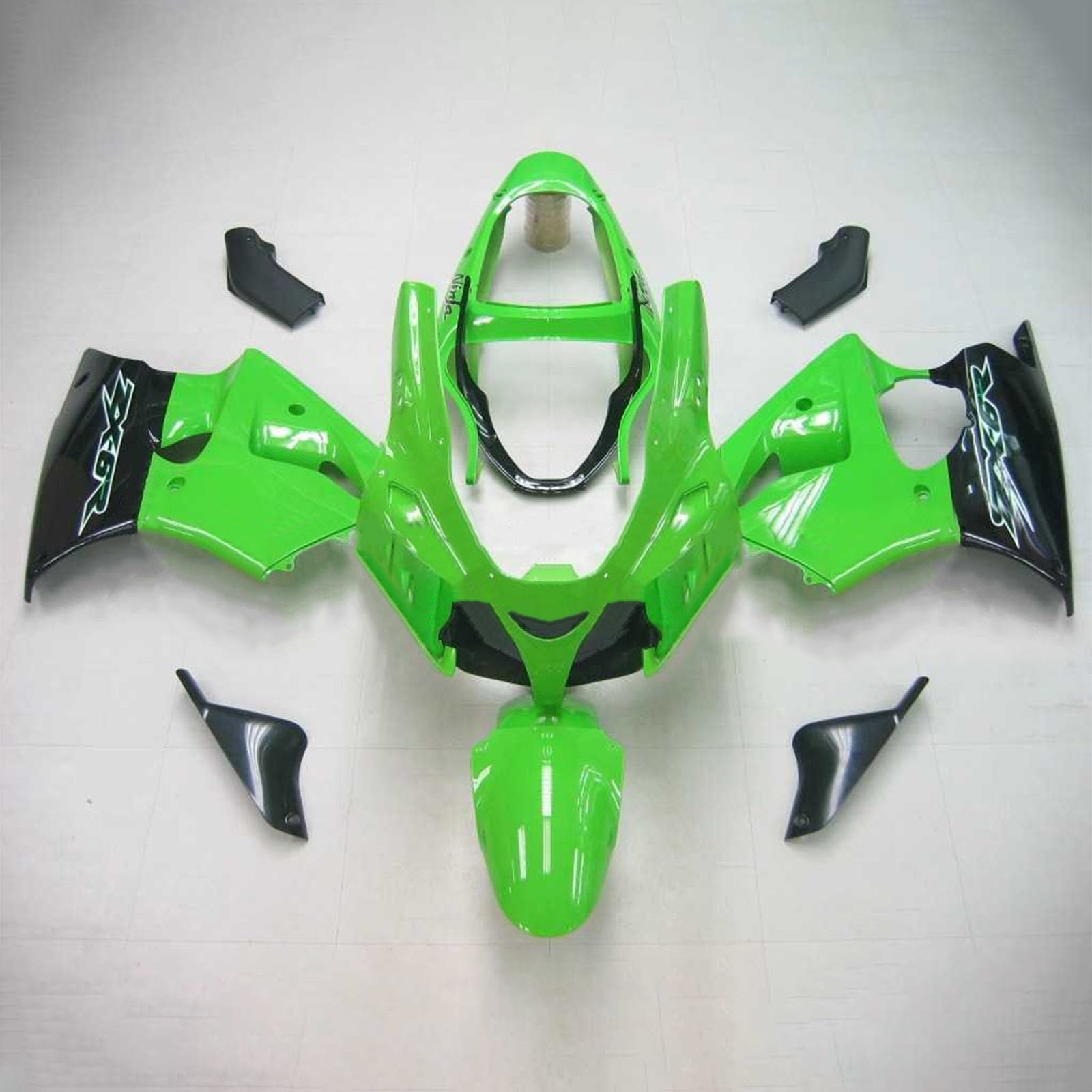 Kit de carénage vert brillant Kawasaki Zx6R 2000-2002