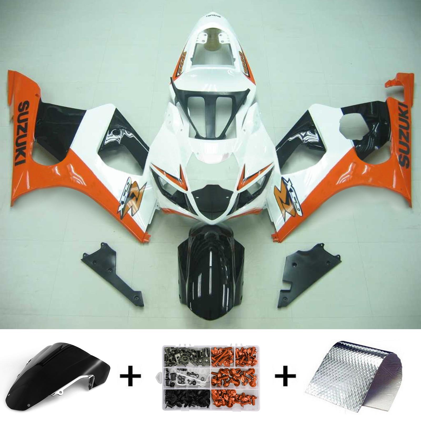 2003-2004 Suzuki GSXR1000 K3 Amotopart Injection Fairing Kit Karosseri Plast ABS #114