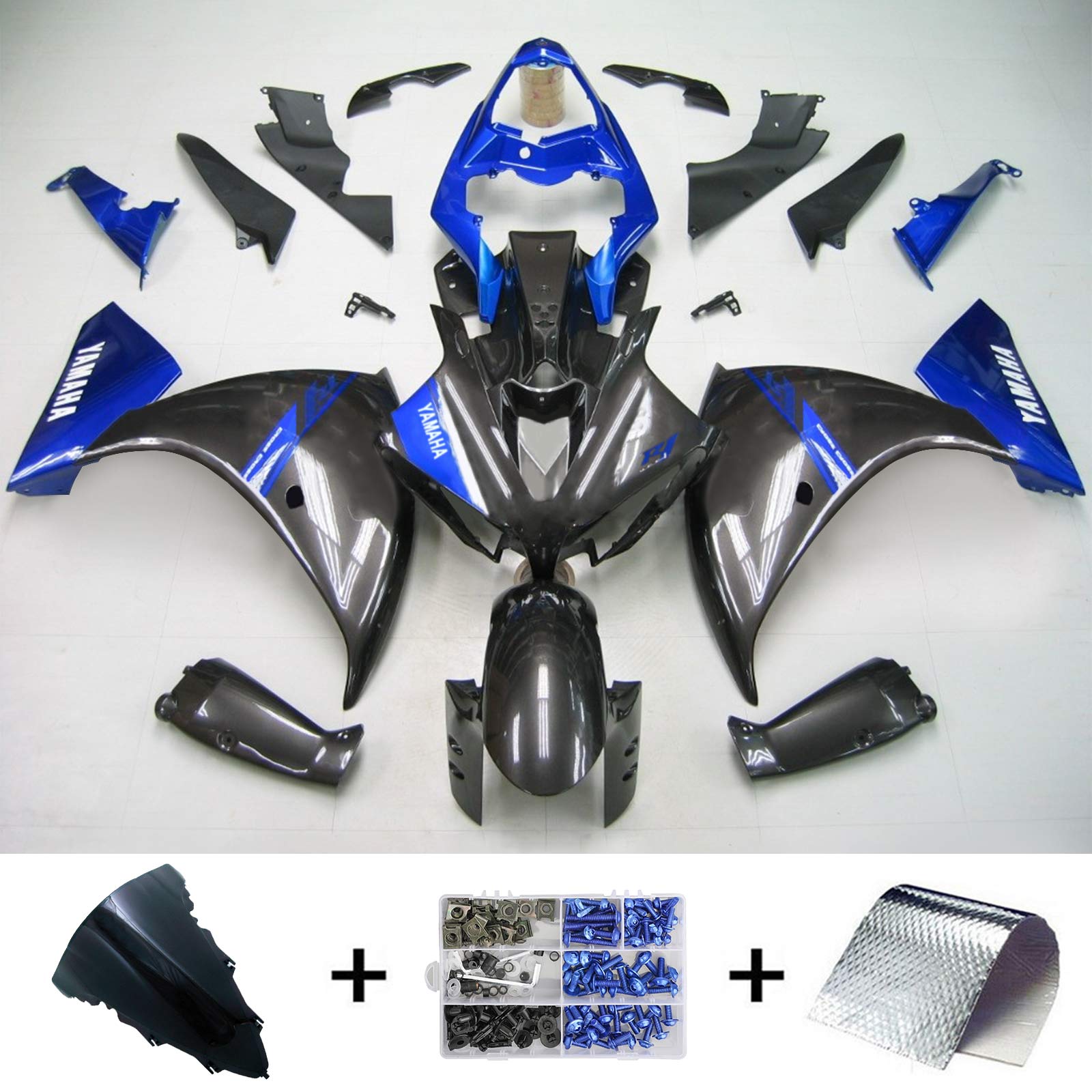 2012-2014 Yamaha YZF 1000 R1 Kit de carénage d'injection carrosserie plastique ABS #126