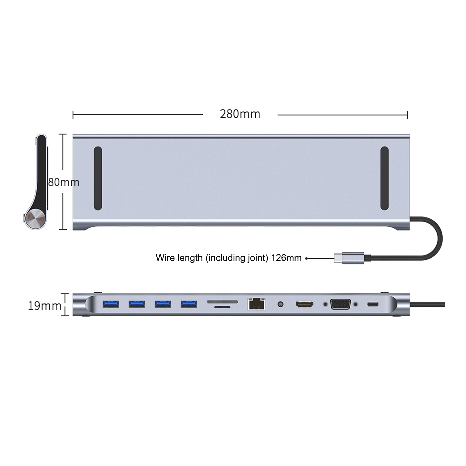 11 in 1 USB C naar HD PD 100W adapter geschikt voor MacBook iPad Pro 11 12.9 iPad