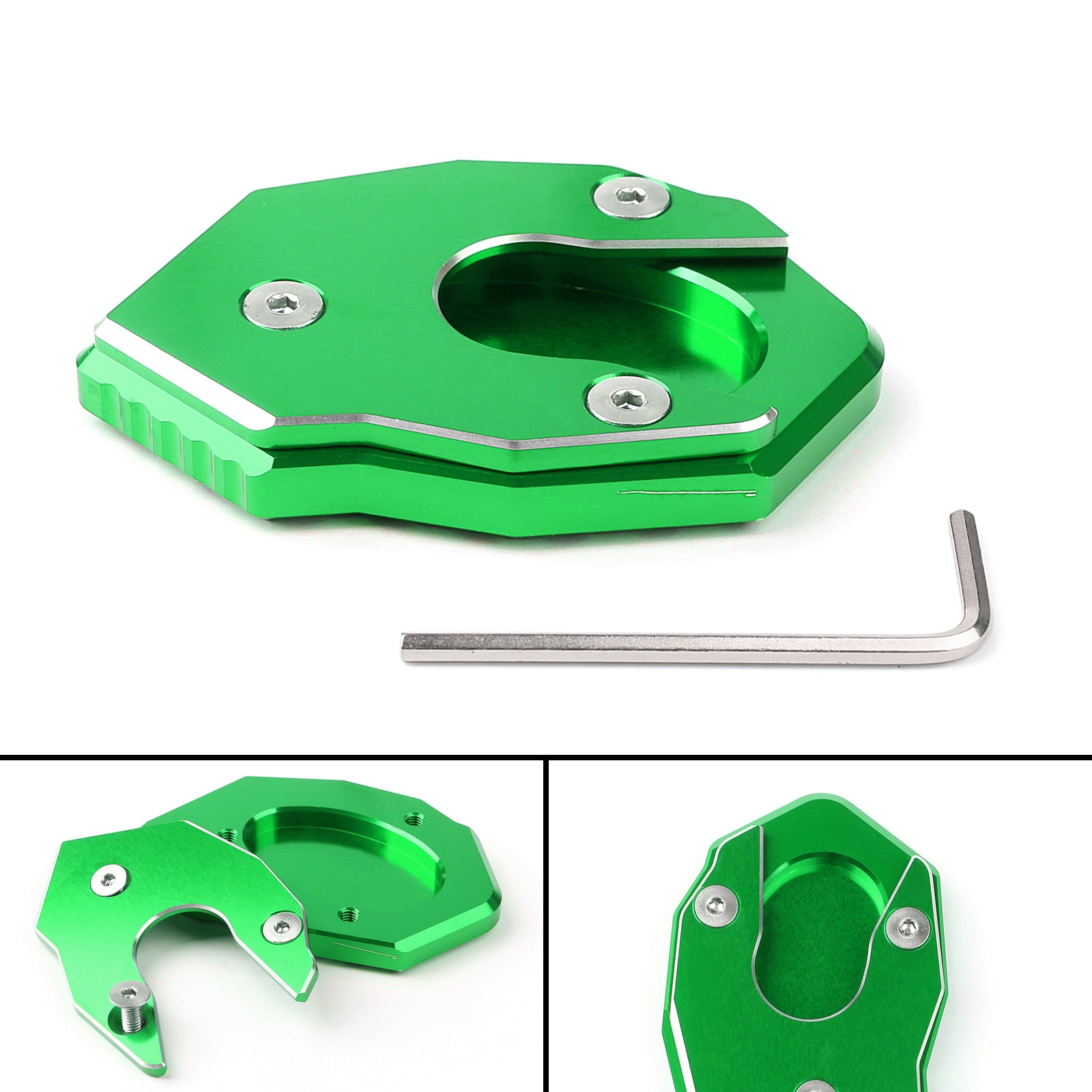 Kickstand Side Plate Stand Extension Pad For Kawasaki Z1000 Z800 ZX-10R ER6F GN