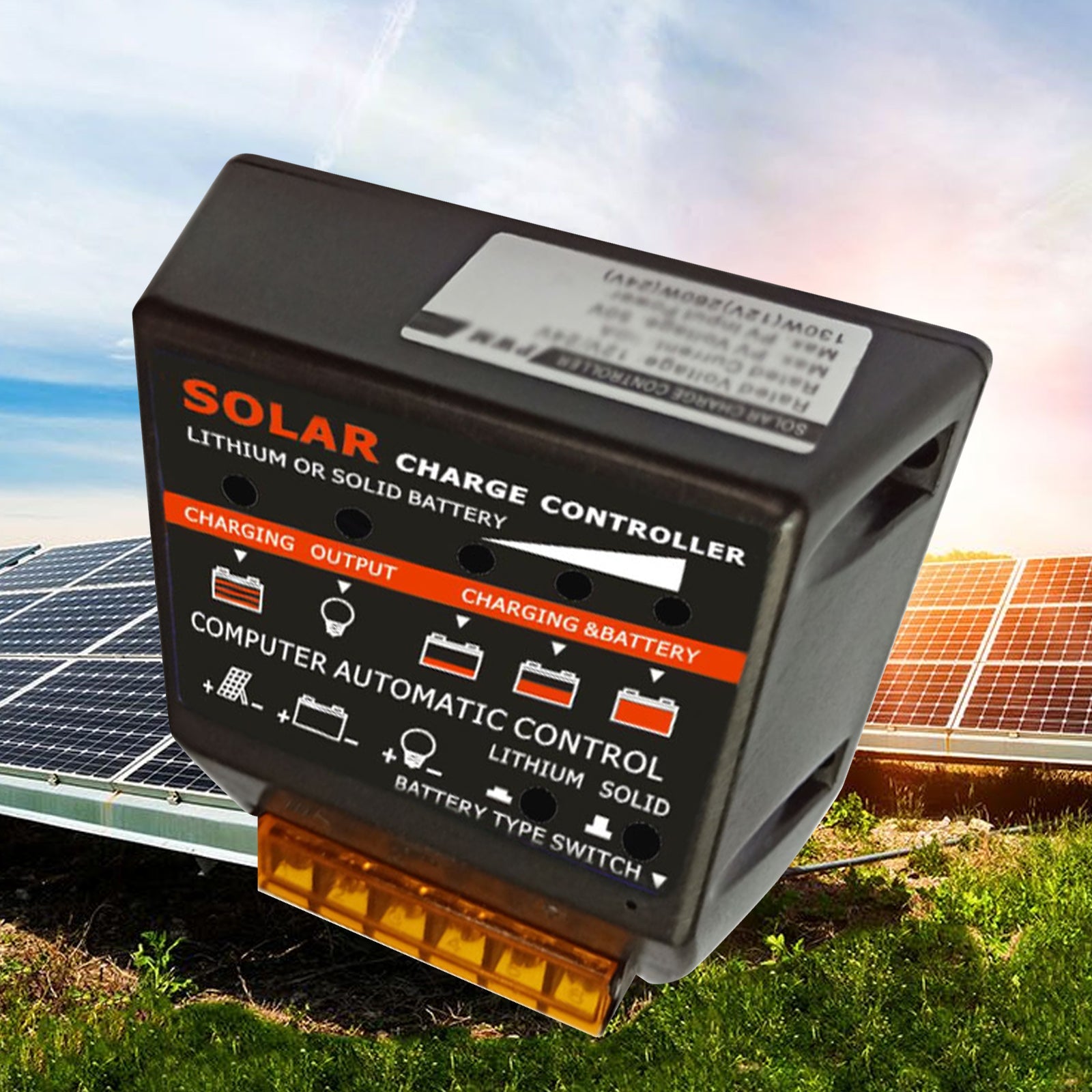 Solar Charge Controller PWM 10A-50A 12V Build In Timer Battery Control Adapter