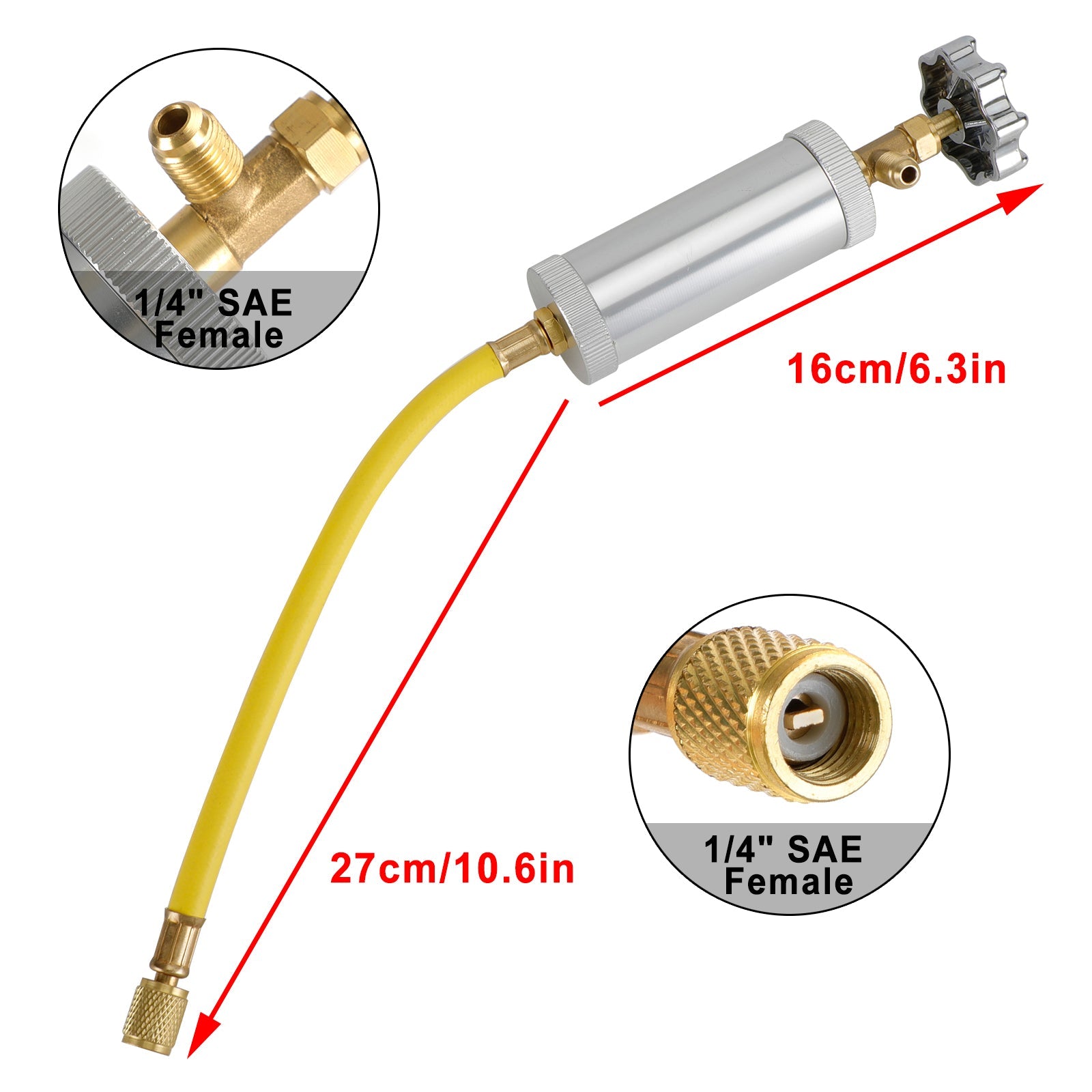 Injecteur de colorant d'huile R12 AC R134A R12, outil d'injection de climatisation A/C de 2oz