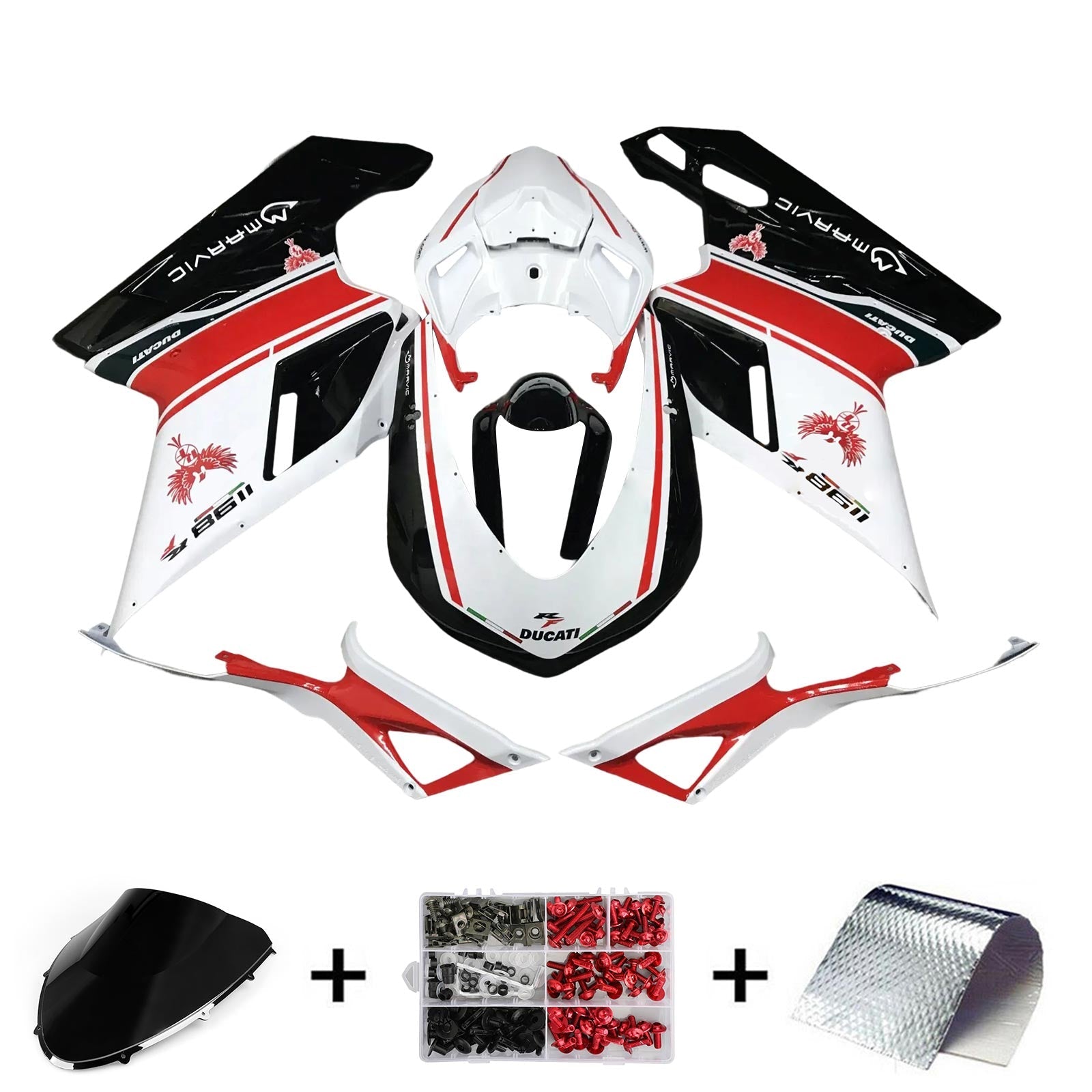 2007-2011 Ducati 1098 1198 848 Kit de carenado Carrocería ABS