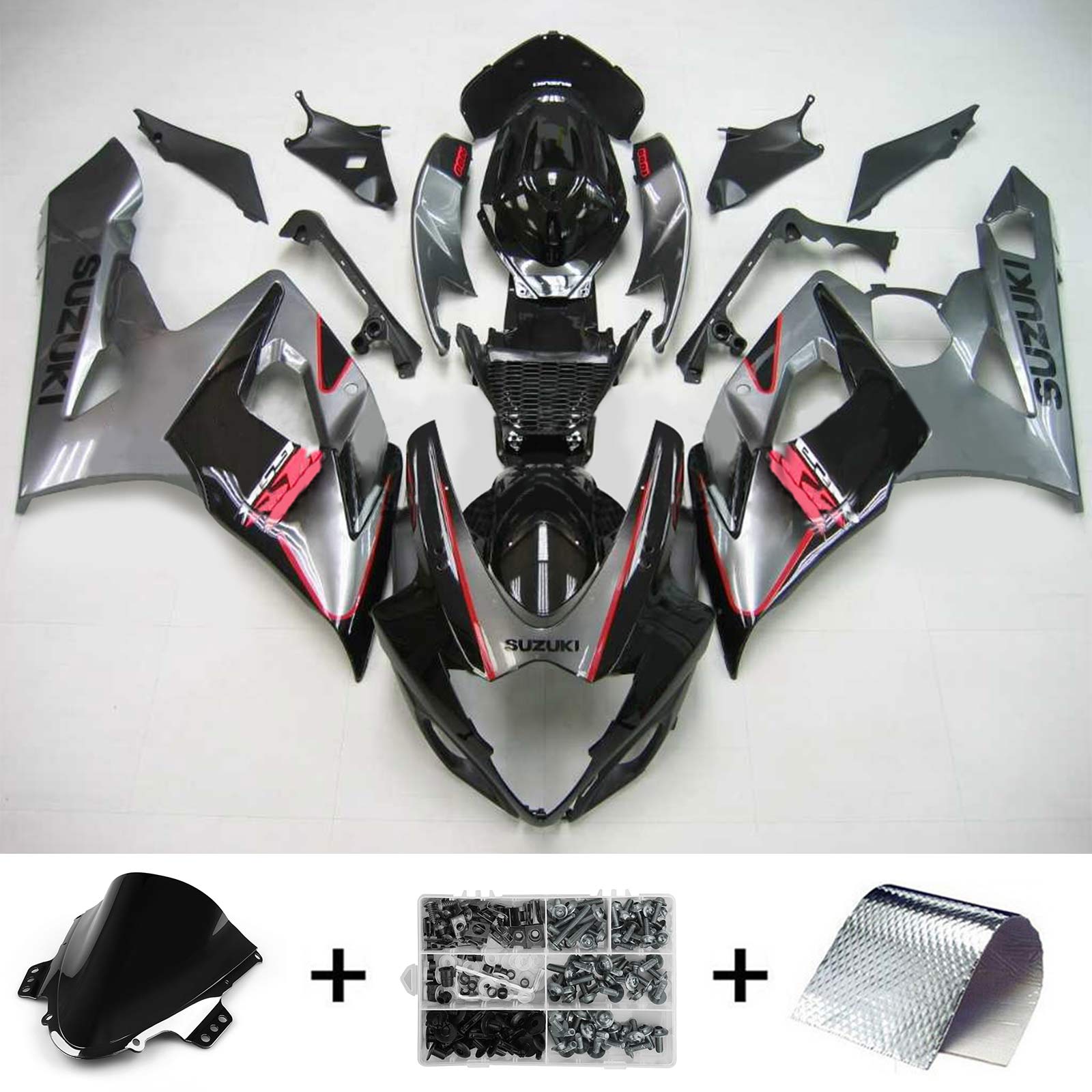 2005-2006 Suzuki GSXR1000 K5 Amotopart Injectiekuipset Carrosserie Kunststof ABS #103