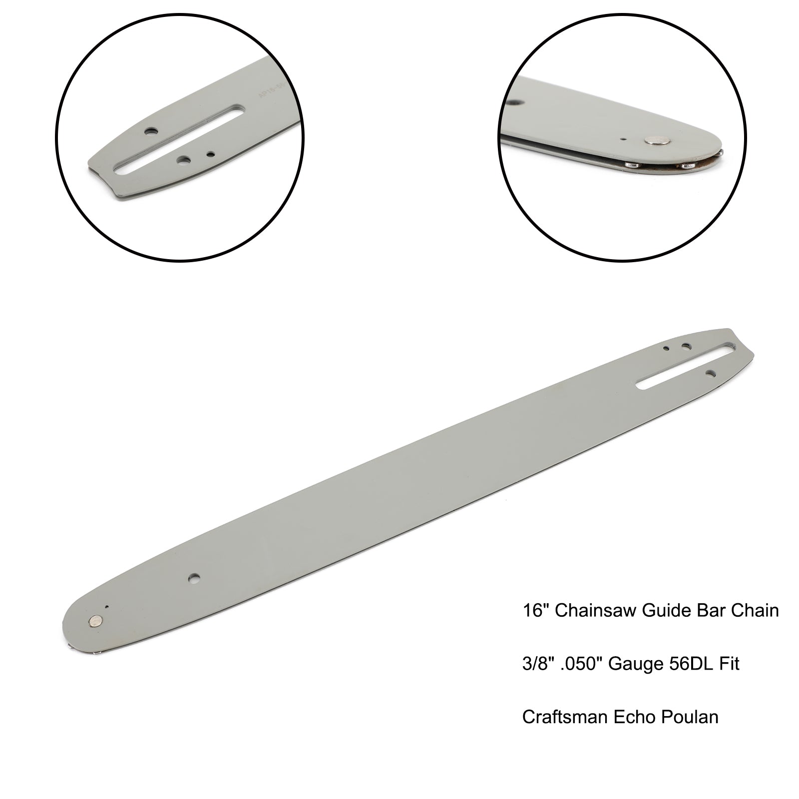 16" Chainsaw Guide Bar Chain 3/8" .050" Gauge 56DL Fit Craftsman Echo Poulan