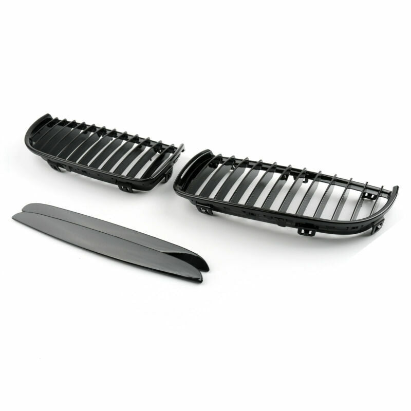 2005-2008 BMW E90 Sedan Before Facelift Front Kidney Grill Grilles L&R Gloss Black Generic