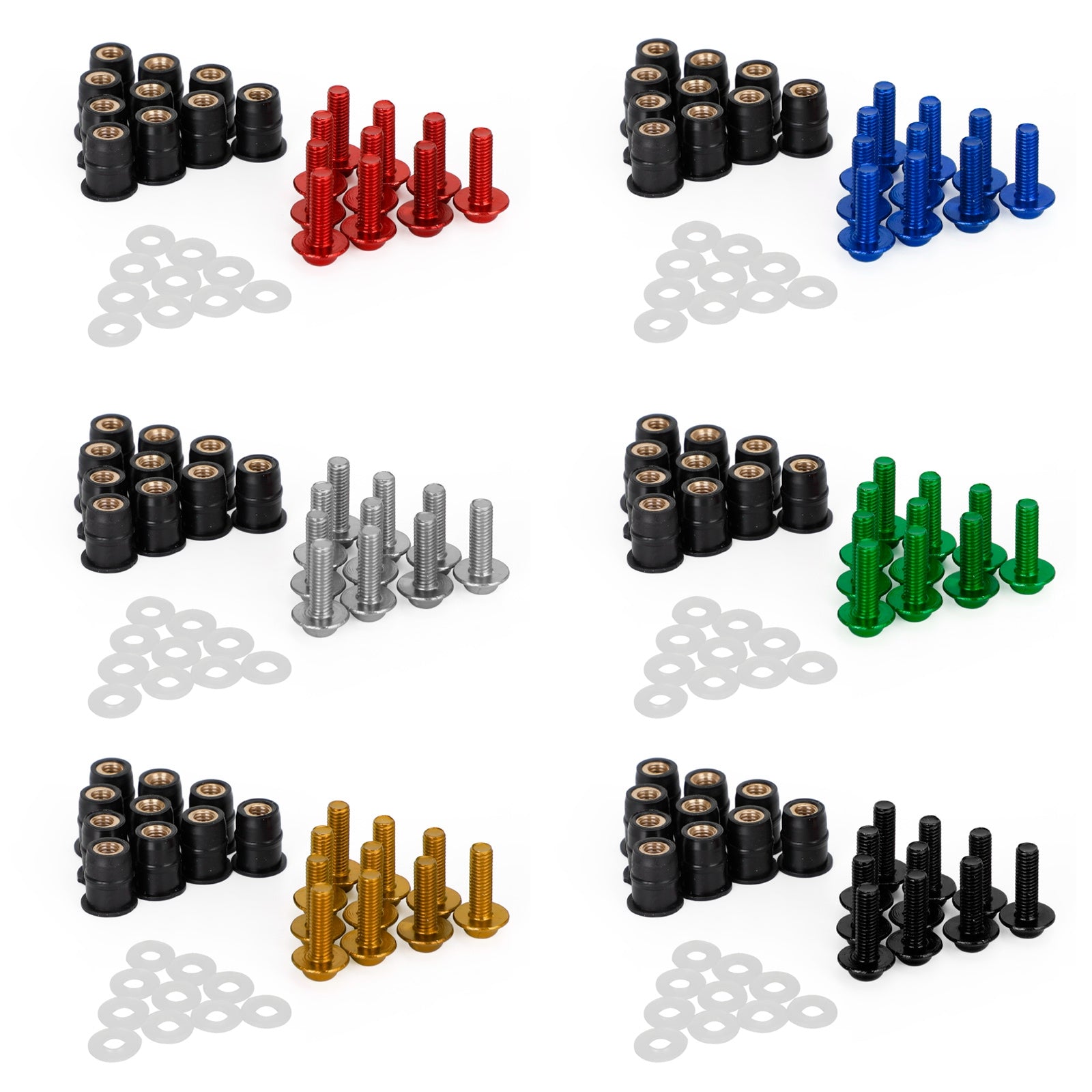 Pare-brise moto bouclier Alu M5x16mm vis boulon rondelles kit 10 Pack générique