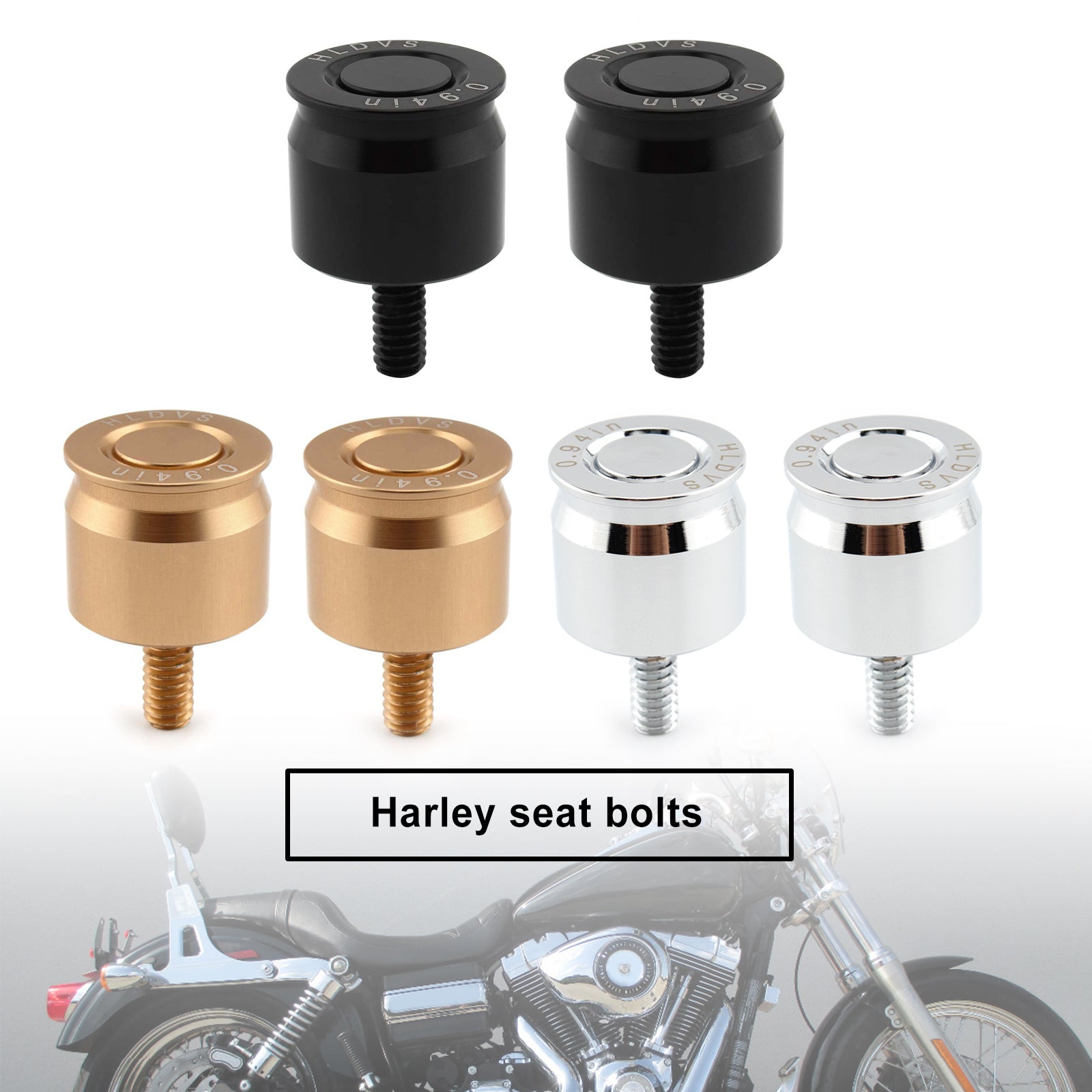 Pair Mount Seat Bolt Aluminum For Dyna Softail Sportster Road King Glid