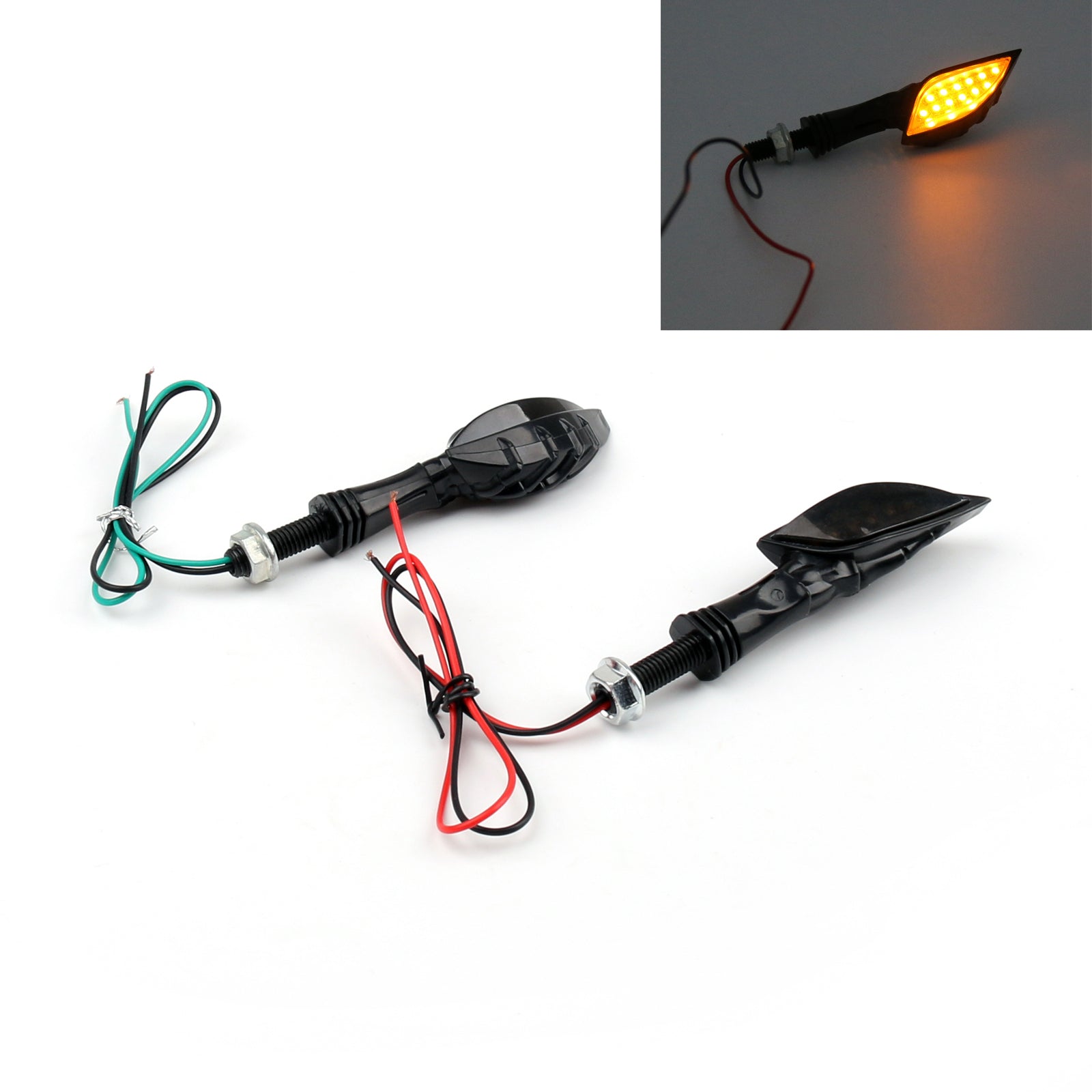 Universal Motorcycle Black Skeleton Hand LED Turn Signals Blinker Indicator Smo