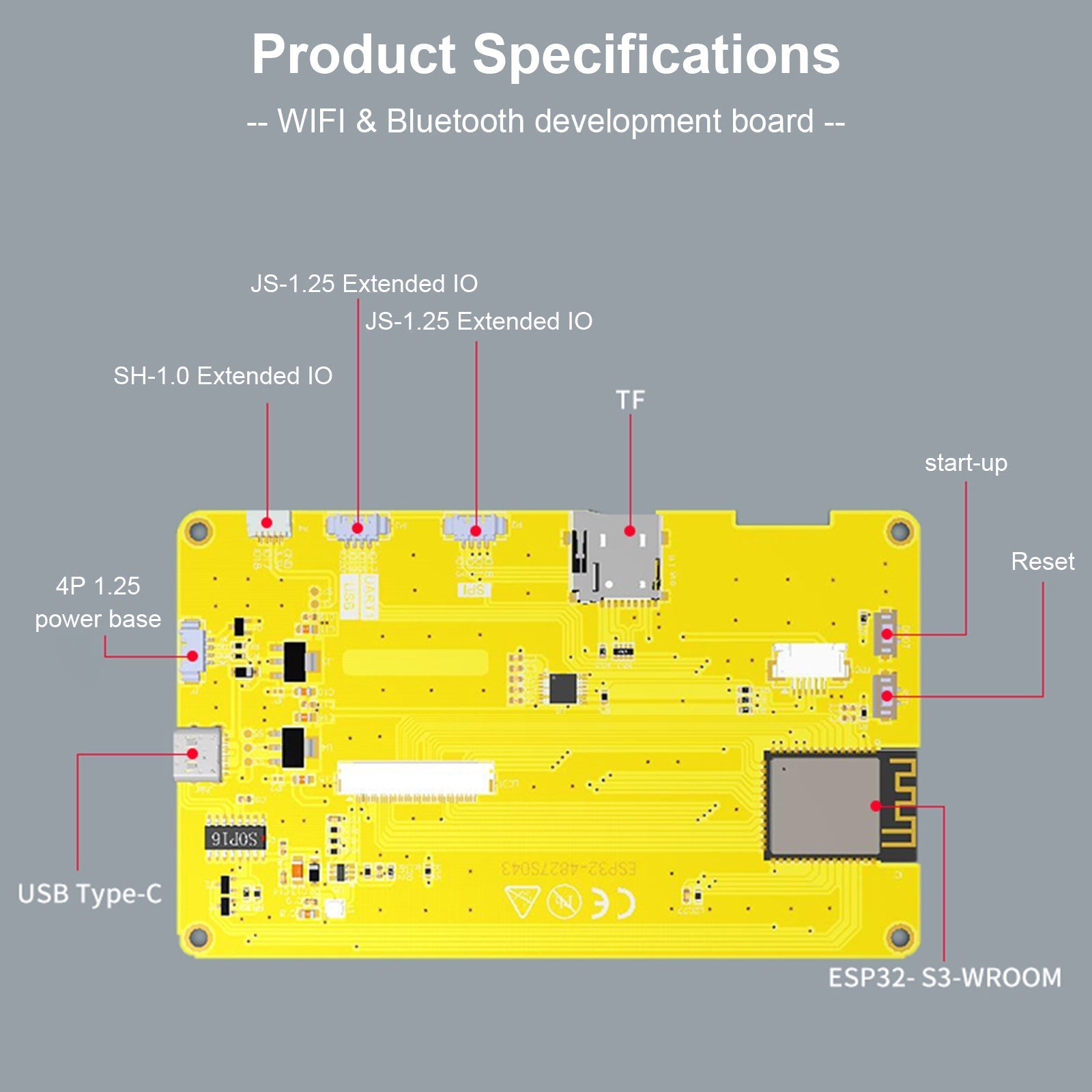 ESP32 ontwikkelingsbord 4,3-inch LCD Smart Display WiFi Bluetooth-module PSRAM 16M