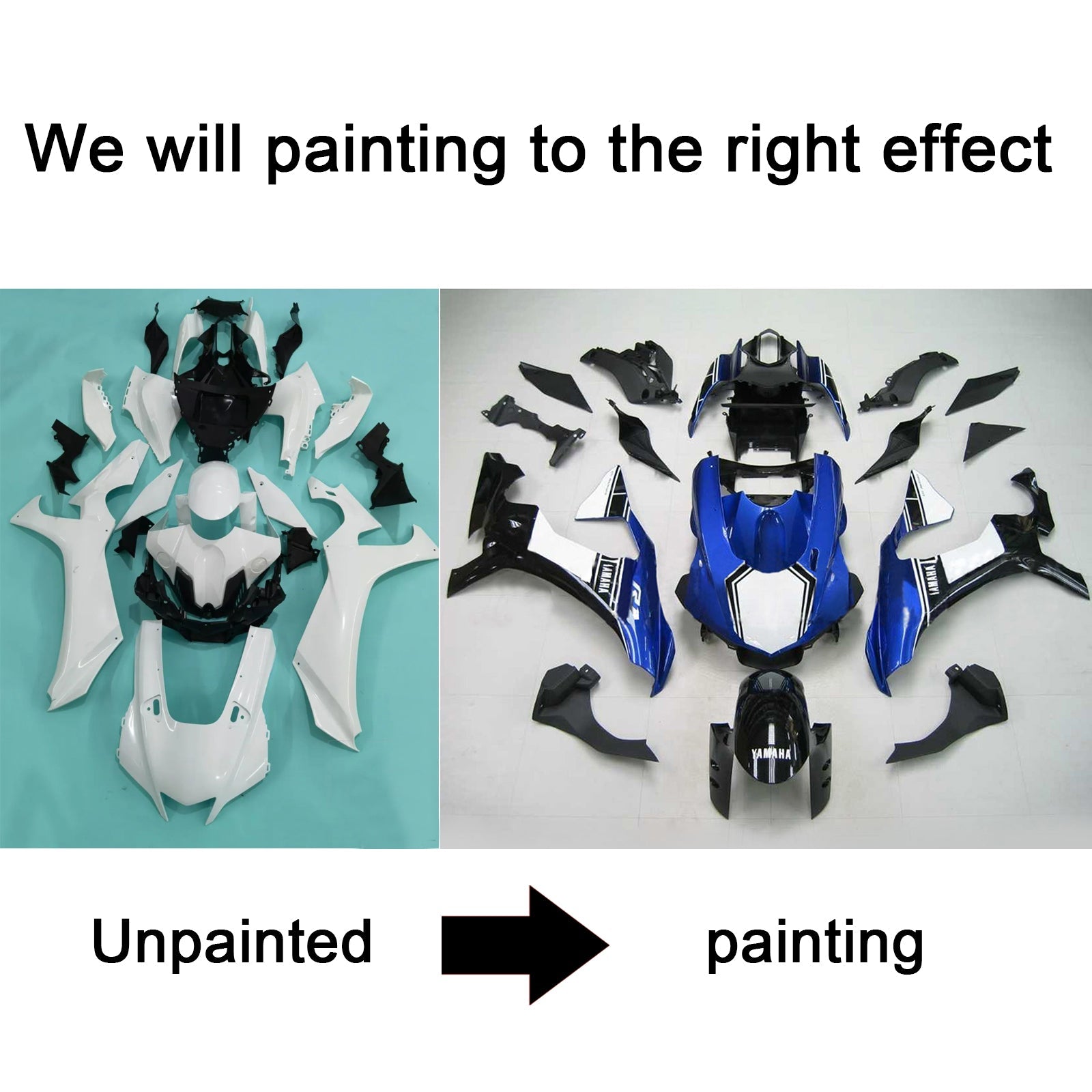 2020-2025 Yamaha Yzf R1 Kit de carénage injection de carrosserie Plastique ABS # 101