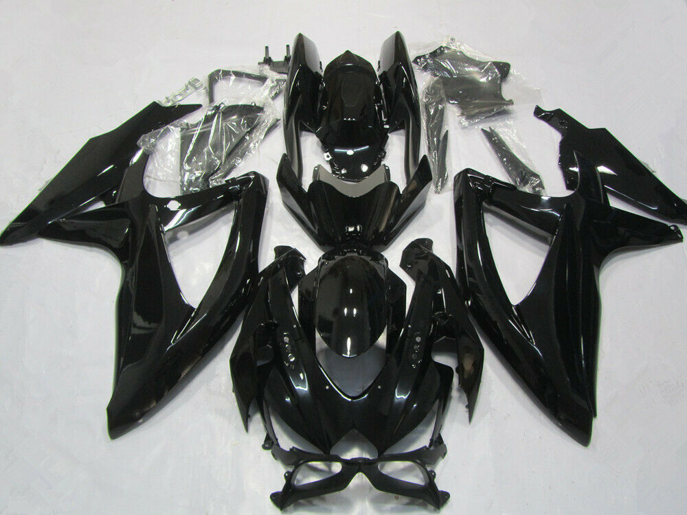 Kit de carénage noir brillant Suzuki GSXR600 750 2008-2010