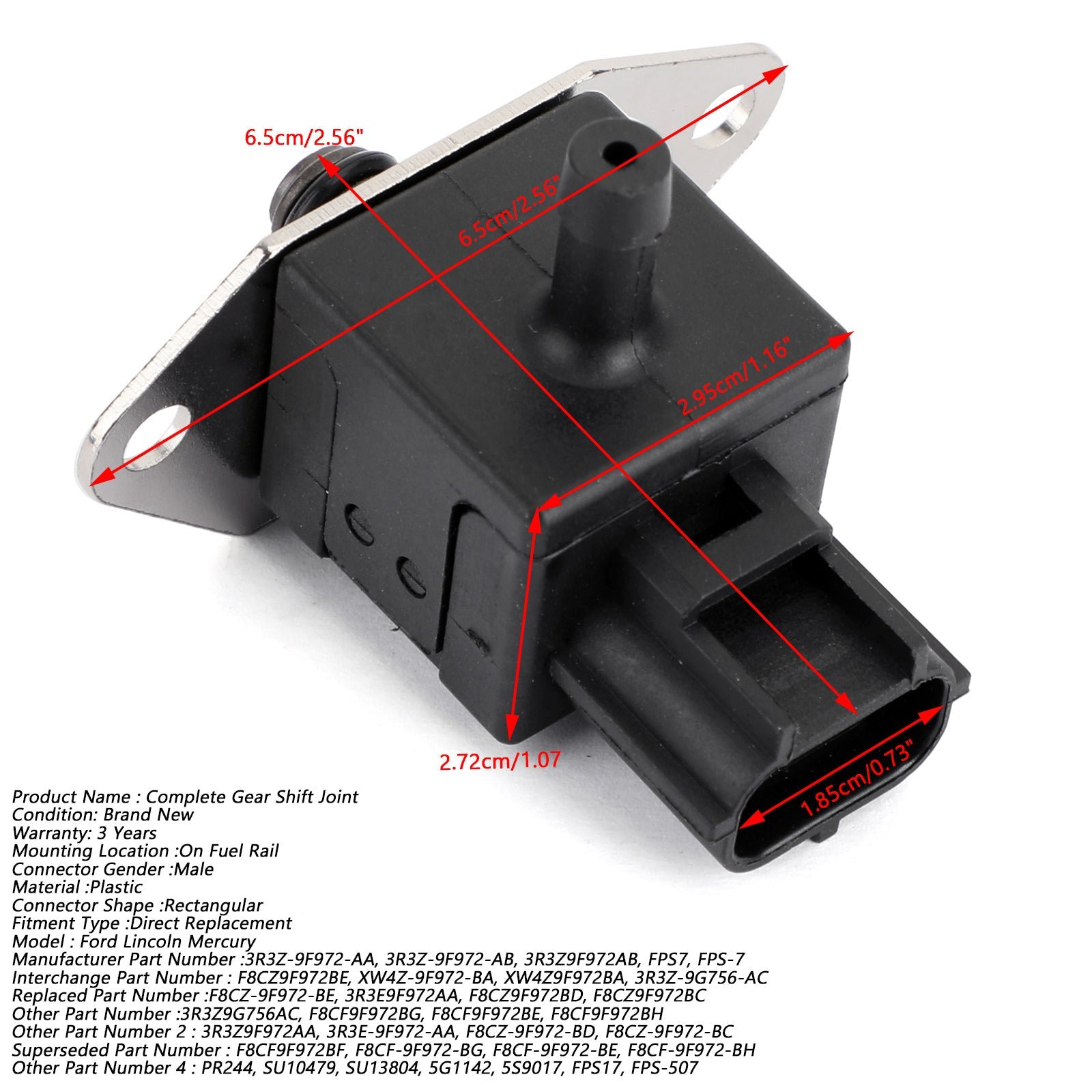 Capteur de régulateur de pression d'injection de carburant, pour Ford Lincoln Mercury FPS7 SU10479 PR244 générique 98-07