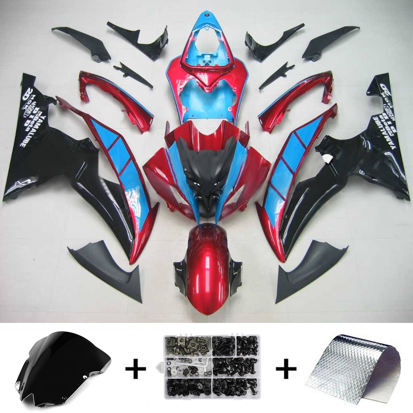 2008-2016 Yamaha YZF 600 R6 Kit de carénage d'injection carrosserie plastique ABS #124