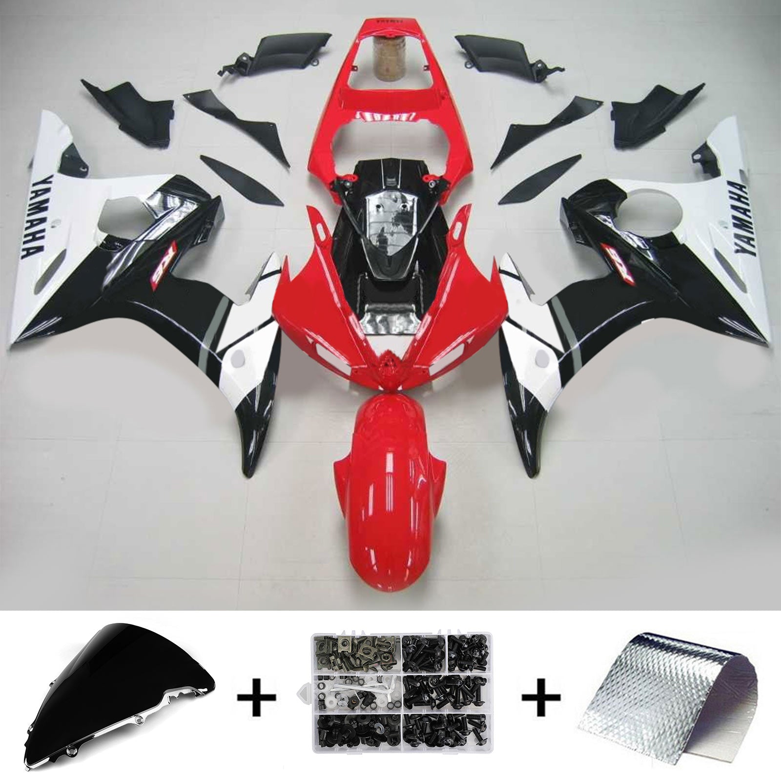 2003-2004 Yamaha YZF 600 R6 2006-2009 R6S Amotopart Injection Fairing Kit Karosseri Plast ABS #122