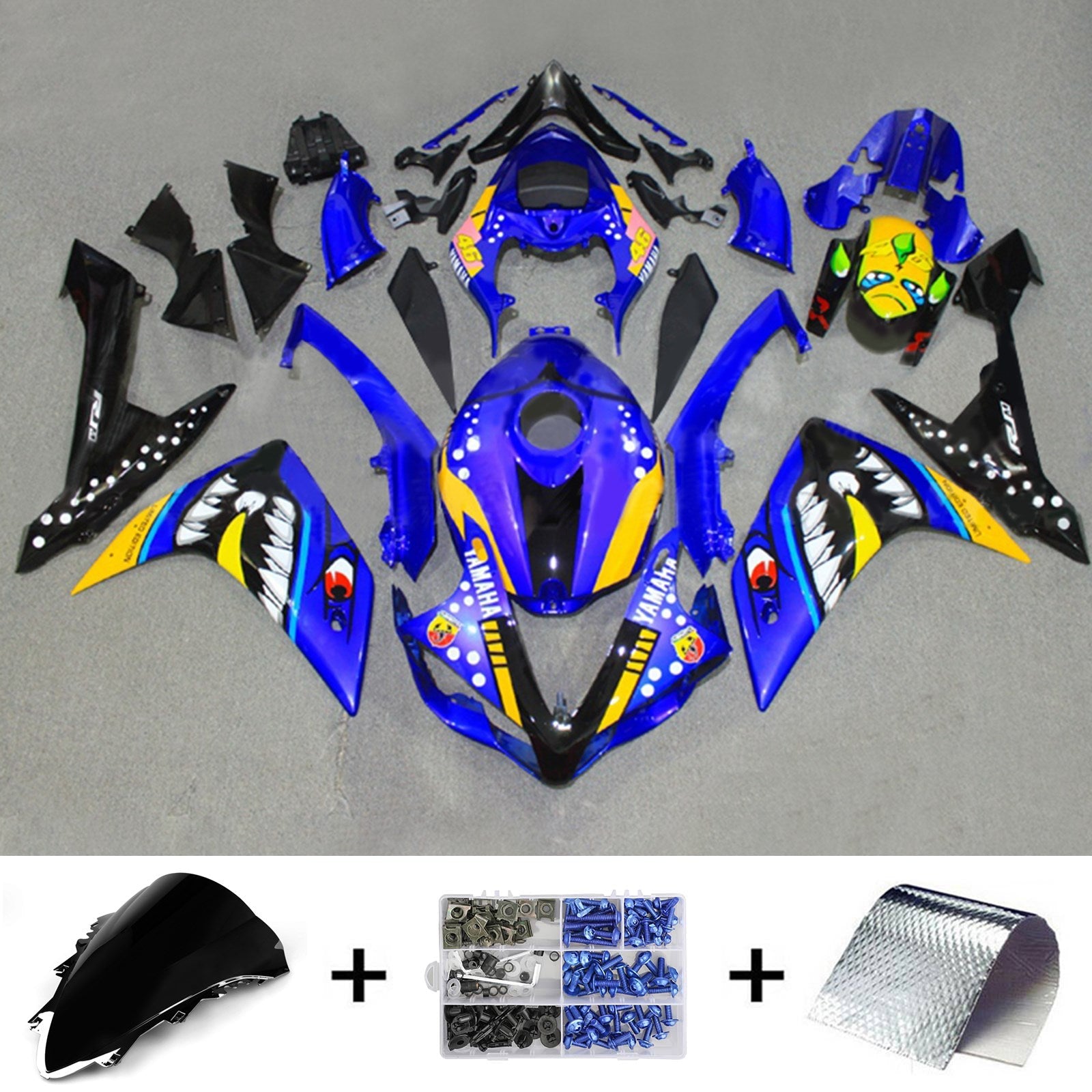 2007-2008 Yamaha YZF 1000 R1 Kit de carenado Carrocería Plástico ABS