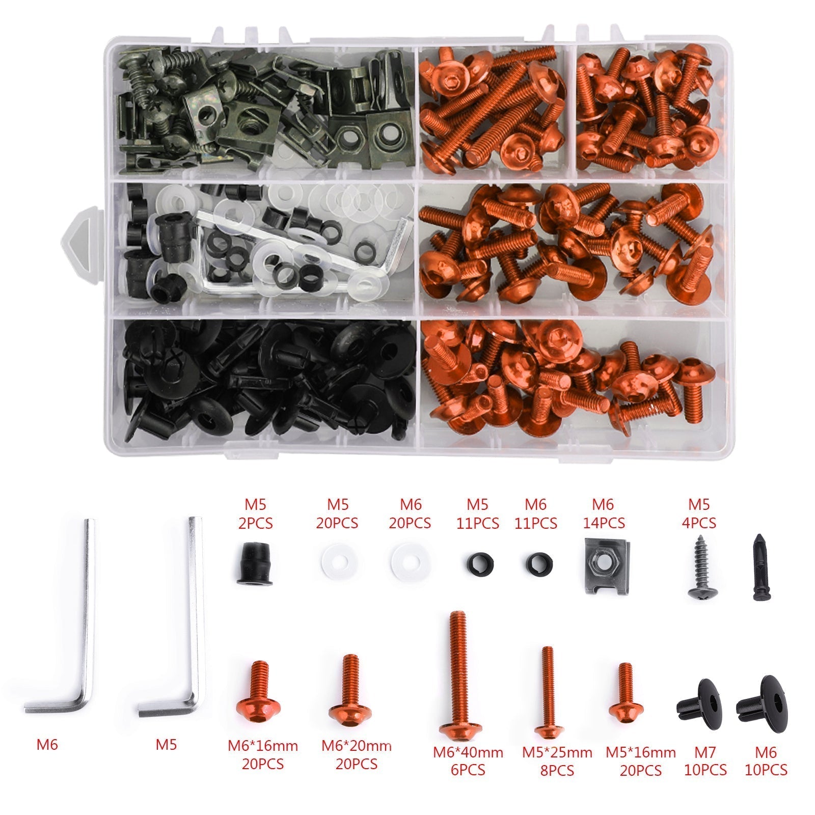 Orange Fairing Bolts Screws Bodywork Kit For Yamaha YZF R6 R1 R3 R25 FZ07 FZ09