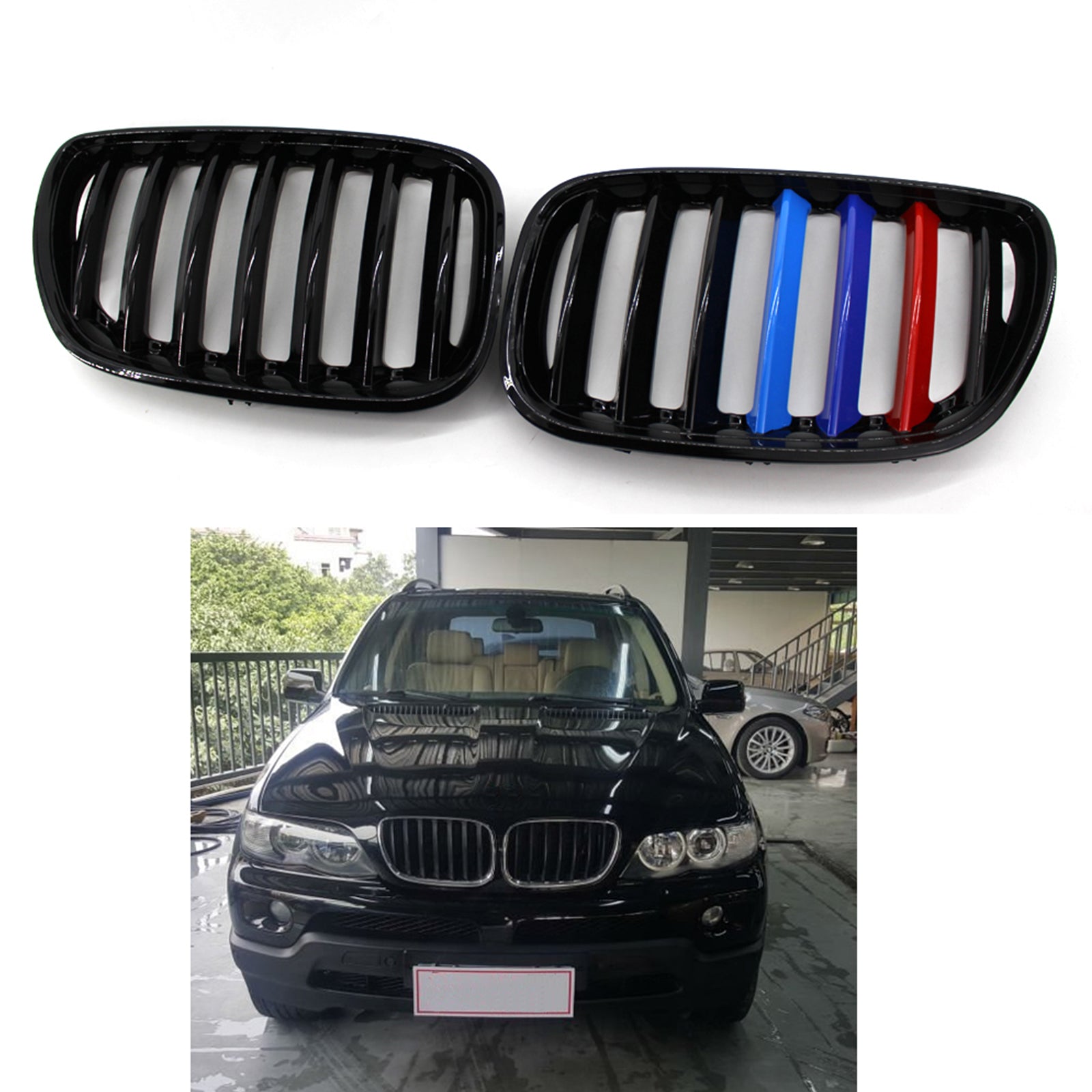 2004-2006 BMW X5 E53 Front Kidney Grill Mesh Grille 51137124815 51137113733