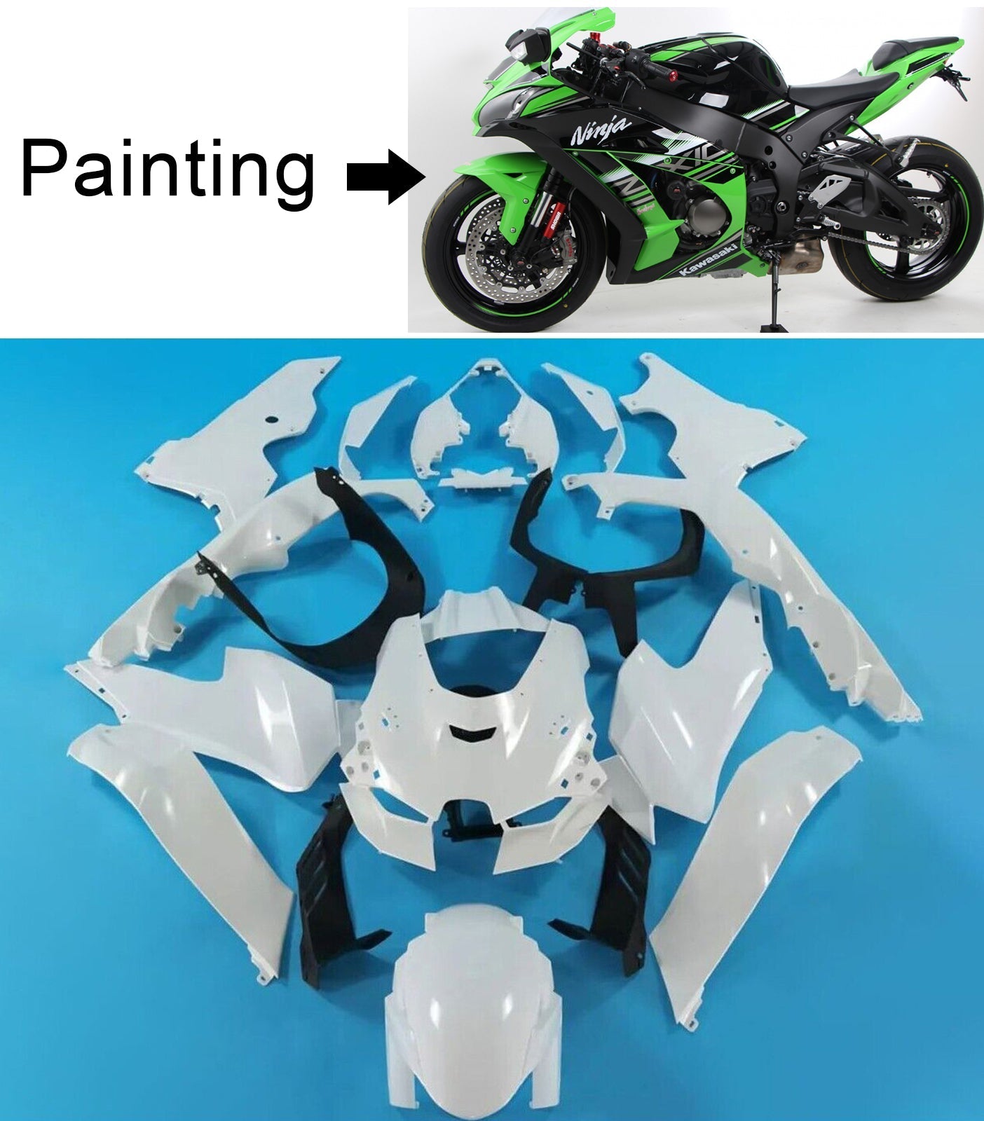 2021-2024 Kawasaki ZX-10R ZX10R Amotopart Injection Fairing Kit Kawasaki ABS #101