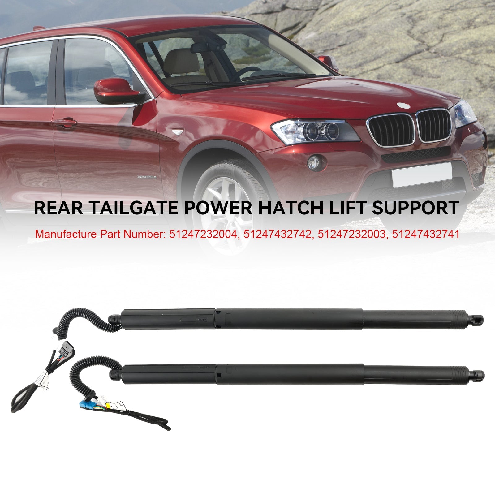 2011-2017 BMW X3 F25 2PCS Left & Right Electric Tailgate Struts Gas 51247232003