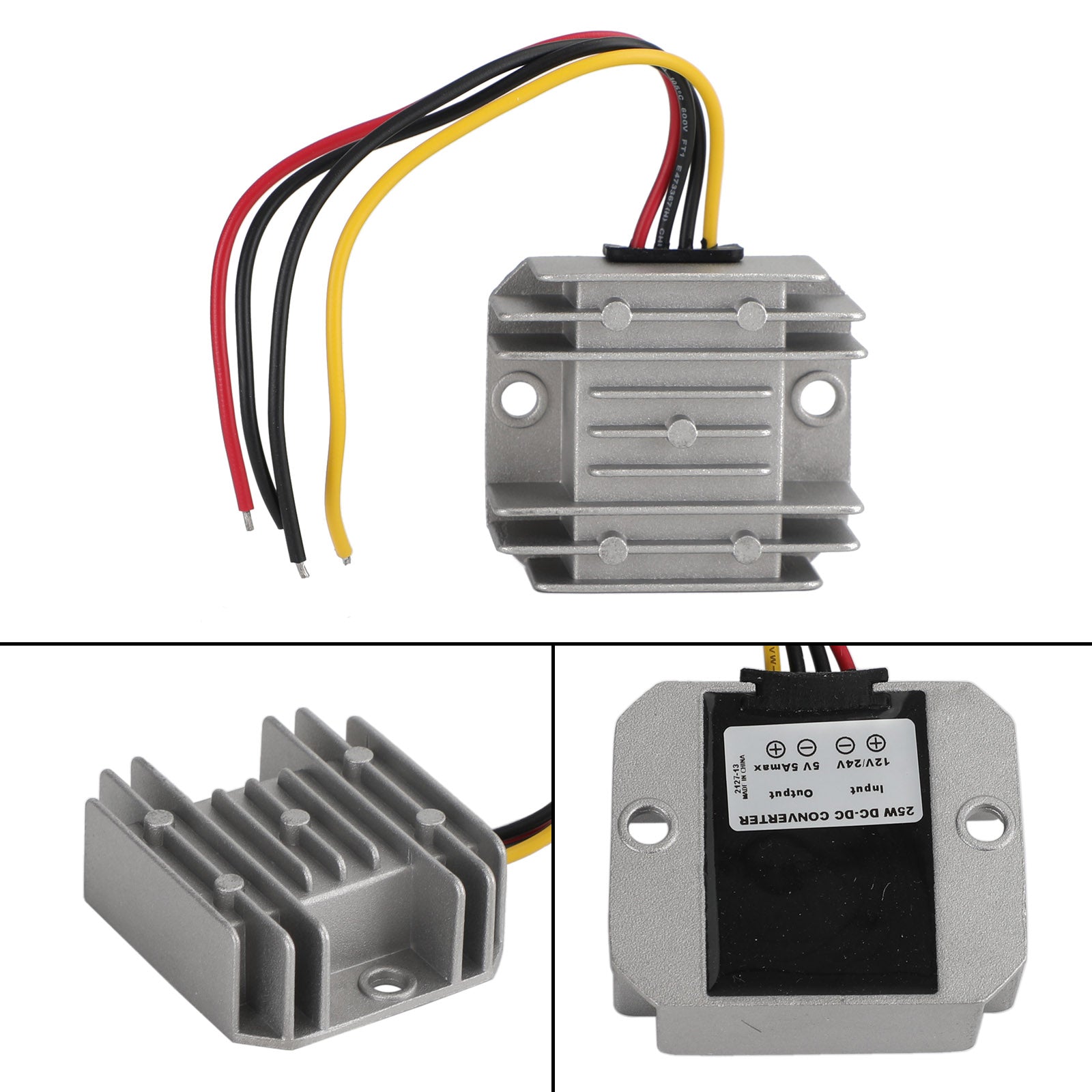 Régulateur de convertisseur d'alimentation abaisseur étanche DC 12V/24V à 5V 25W 5A