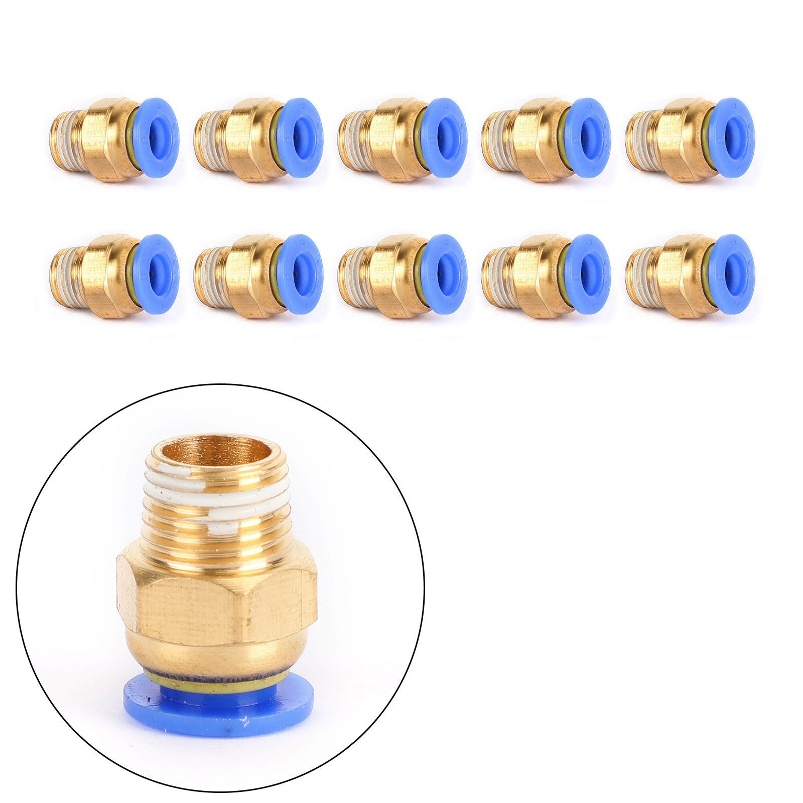 Mannelijke rechte push-in om luchtfittingbuis aan te sluiten, buitendiameter 4/6 mm x NPT 1/4 1/8"