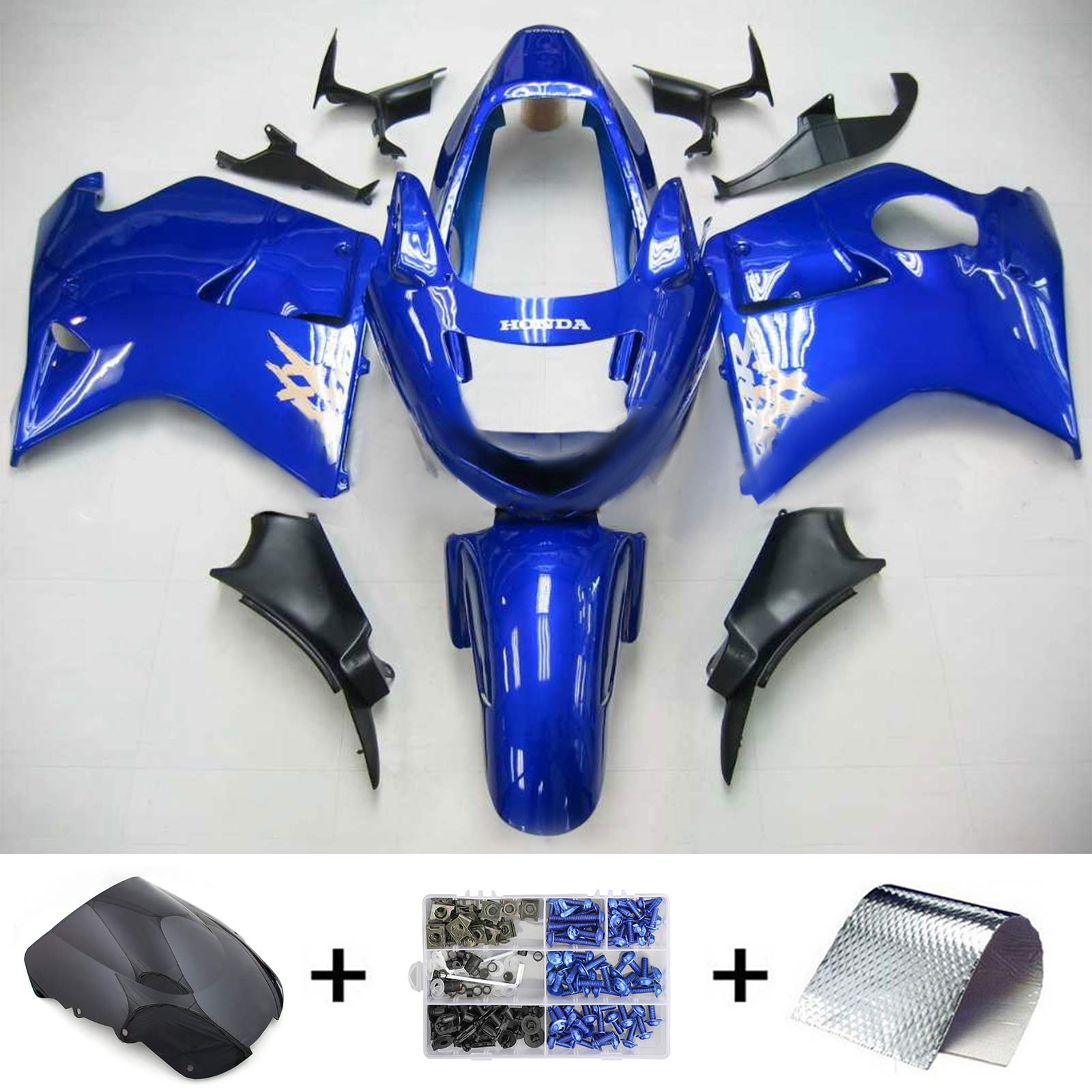 1996-2007 Honda CBR1100XX SuperBlackBird Amotopart injectiekuipset carrosserie ABS #109