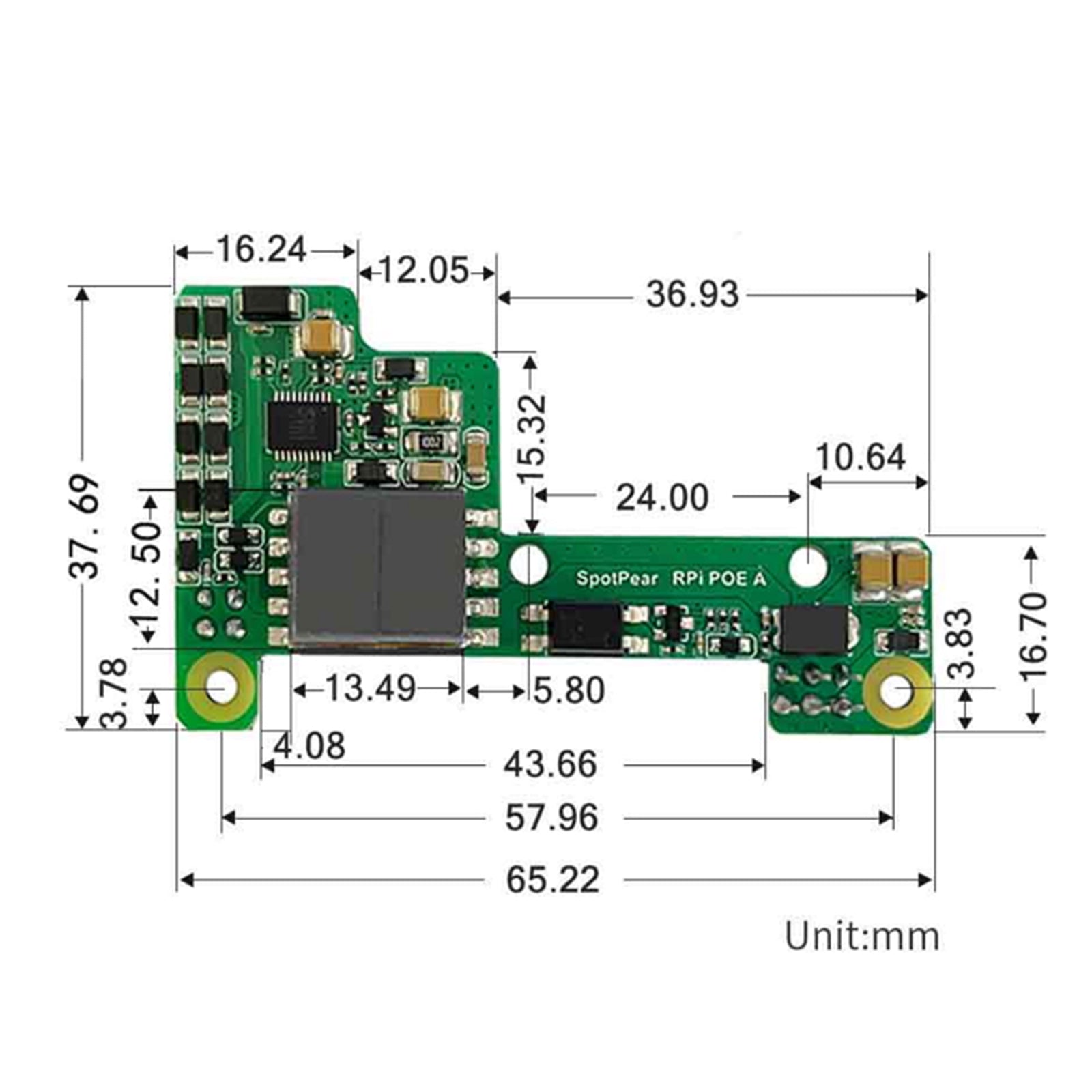 Raspberry Pi Poe Ethernet Power Supply Expansion Module Supports 3B+/4B with Fan