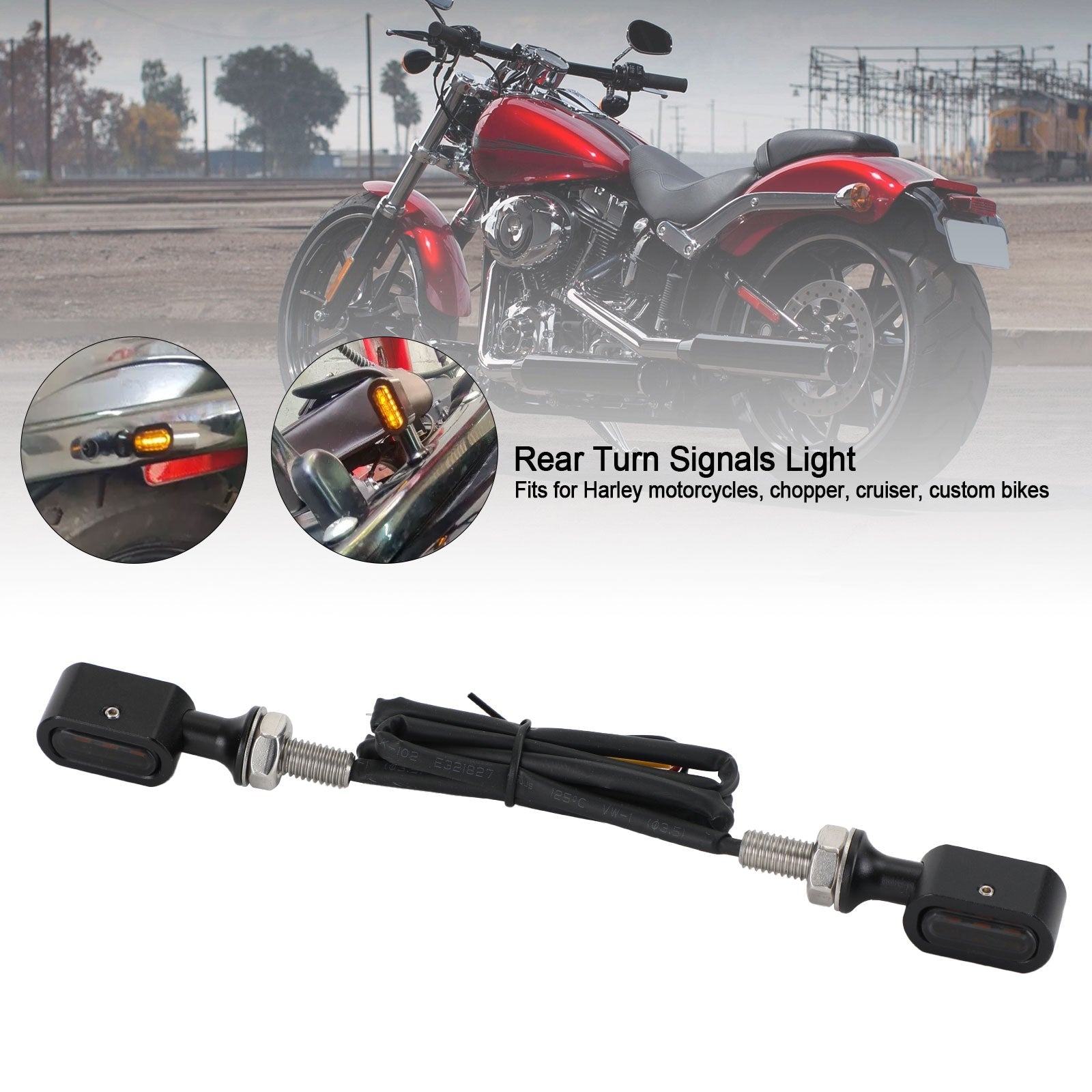 LED Rear Mini Turn Signal Indicator For Sportster Touring Dyna Softail