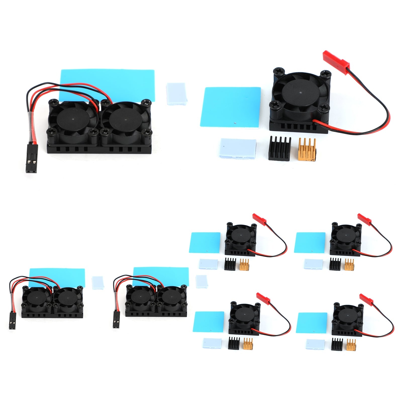 Module de ventilateur carré Double ventilateur de refroidissement avec dissipateur thermique pour Raspberry Pi 4B 3B +