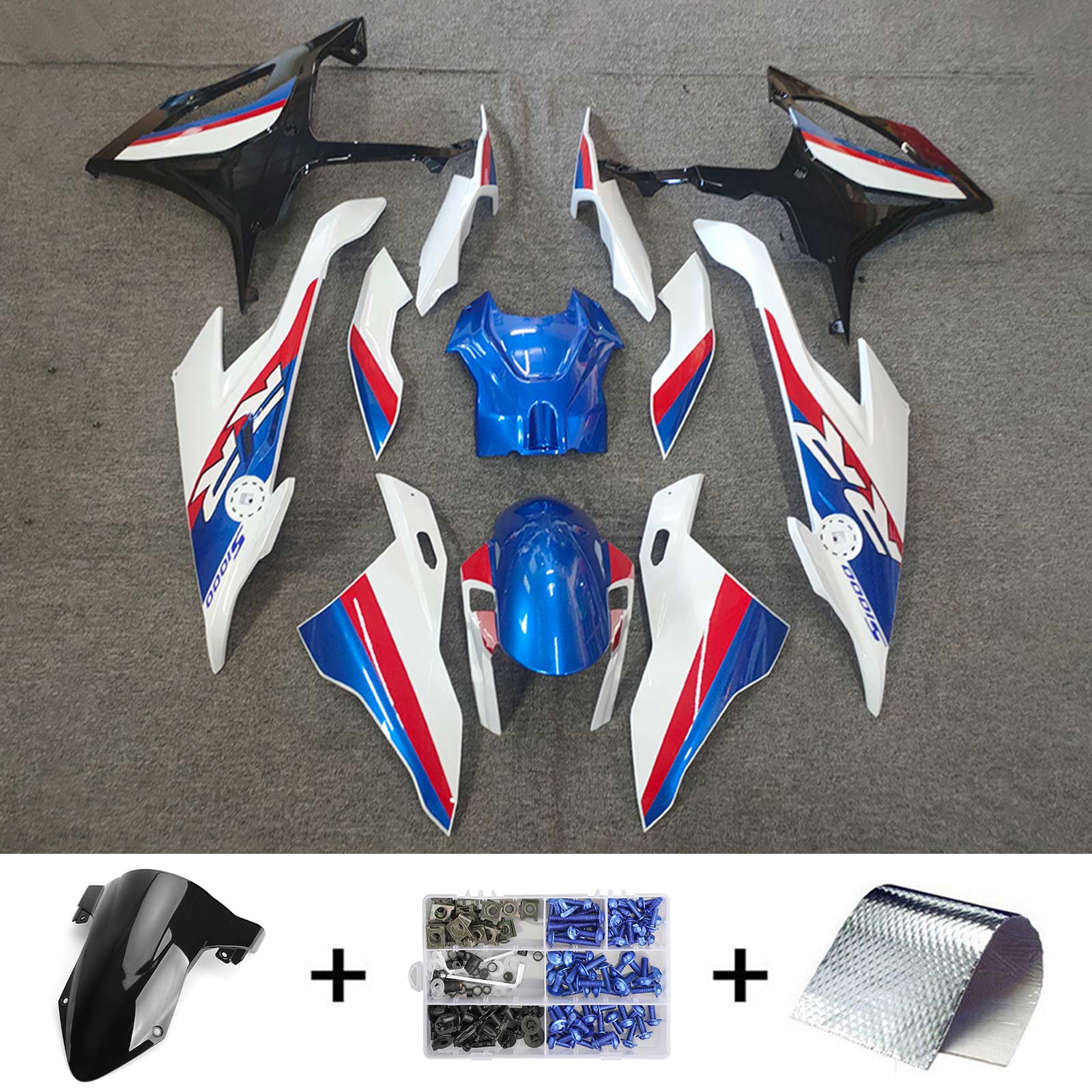 2019-2022 BMW S1000RR Amotopart Kit de carénage d'injection carrosserie plastique ABS #110