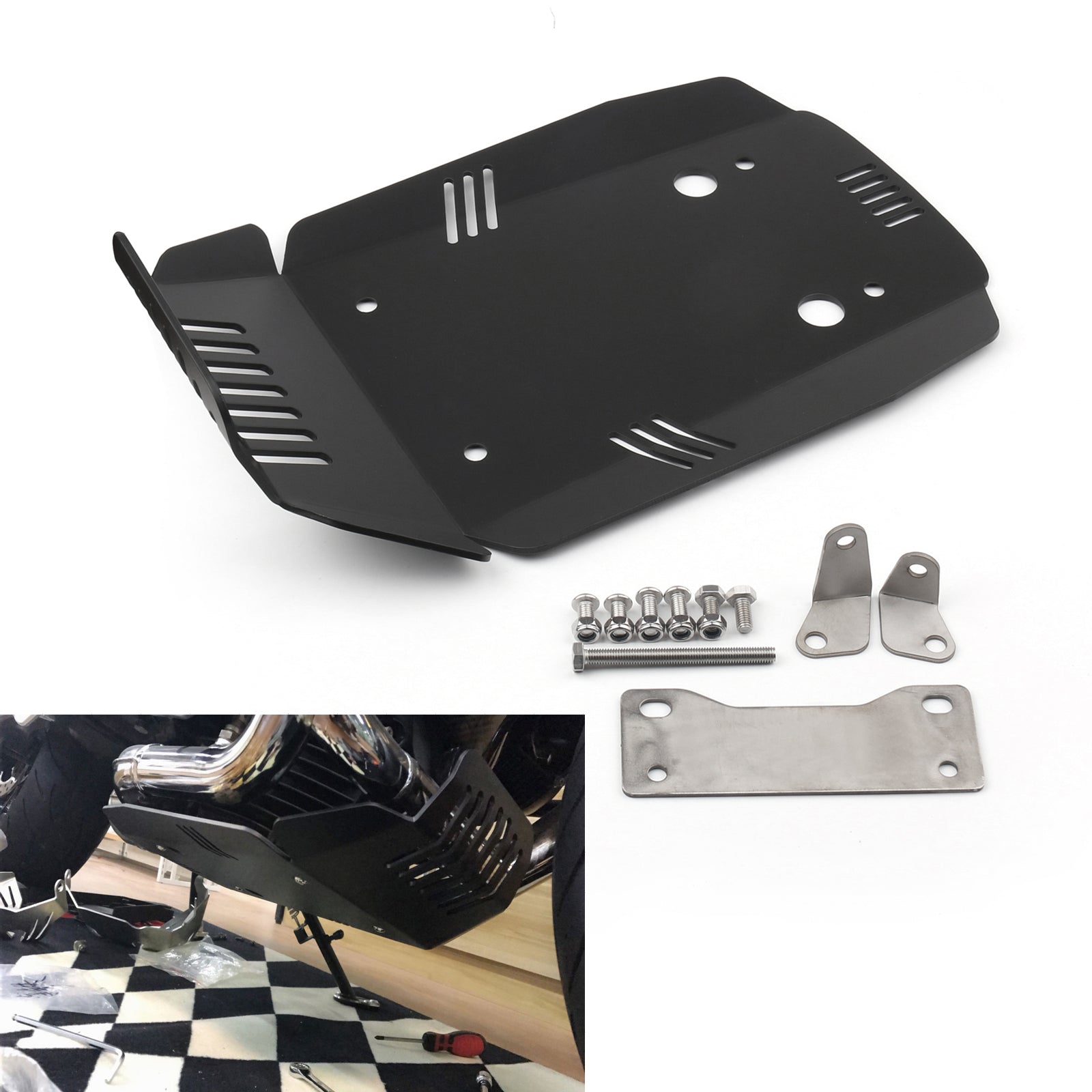 Motorcycle Bash Skid Plate Engine Guard Protector voor BMW R NINE T 2013-2019 Generiek