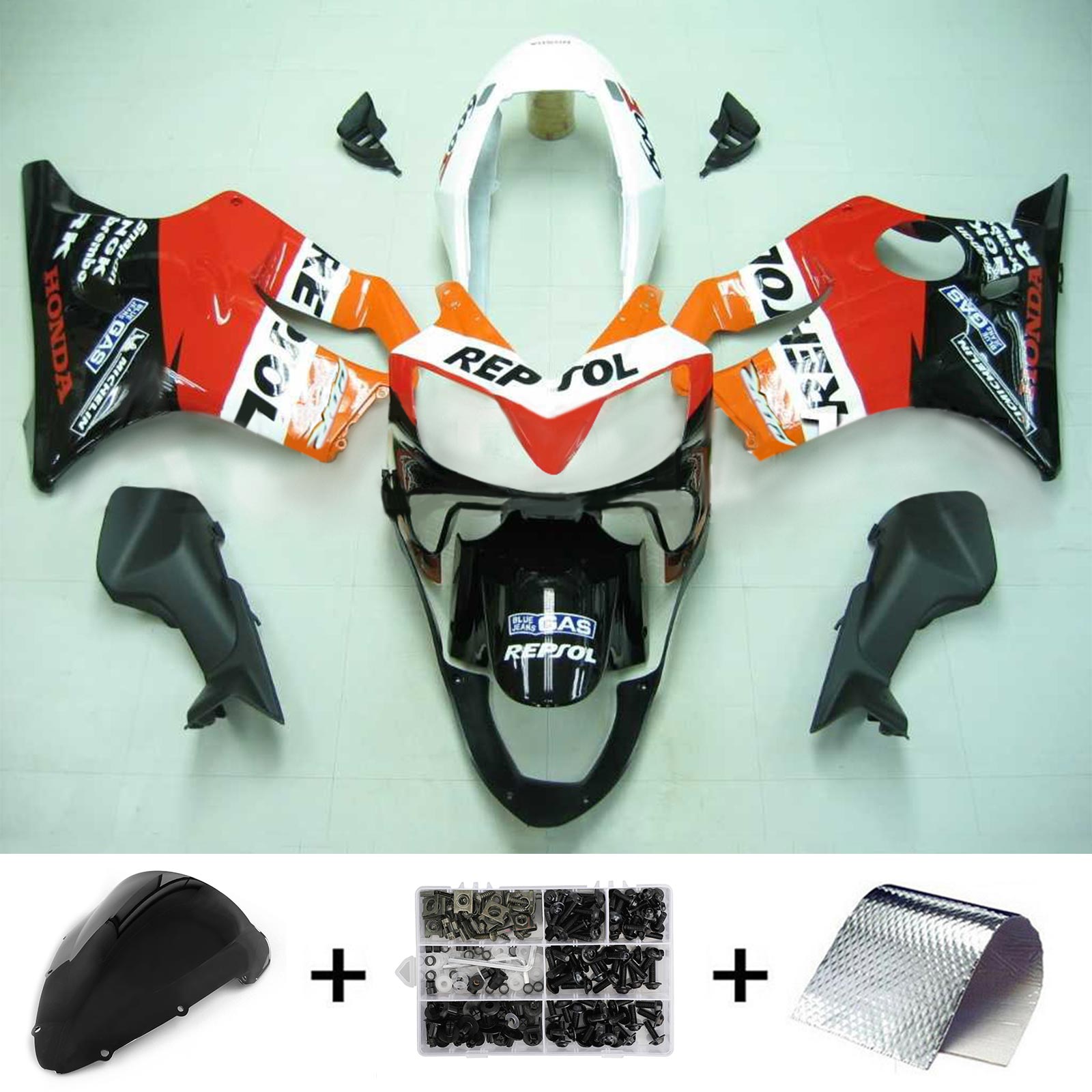 2004-2007 Honda CBR600 F4i Amotopart Injectiekuipset Carrosserie Kunststof ABS #125